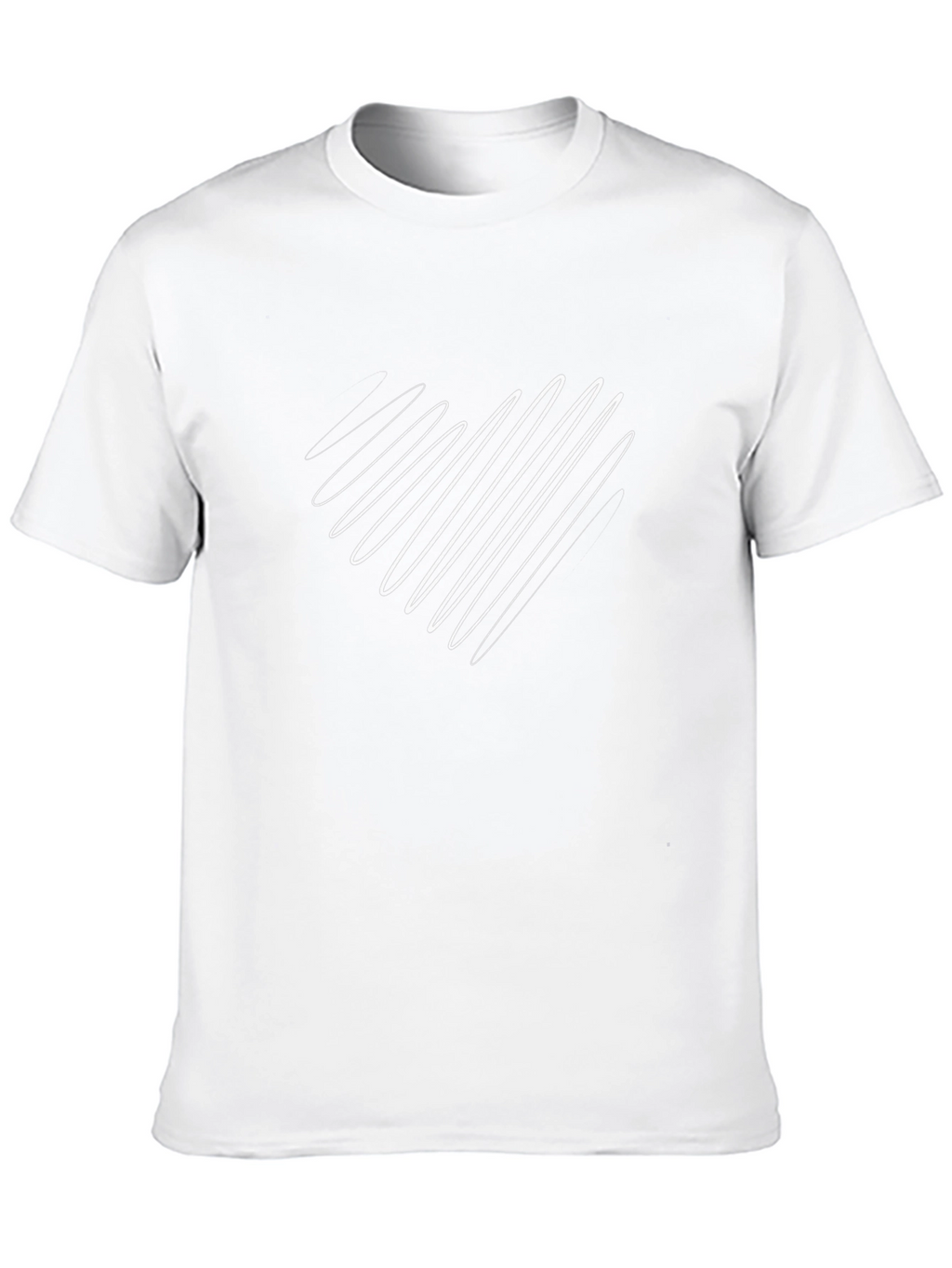 Stylish Black Tee with Abstract White Heart Design