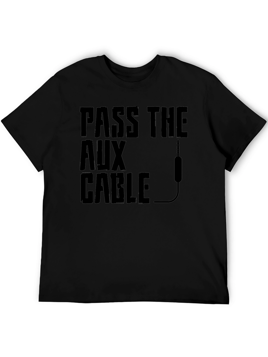 Pass the Aux Cable Graphic T-Shirt - Black
