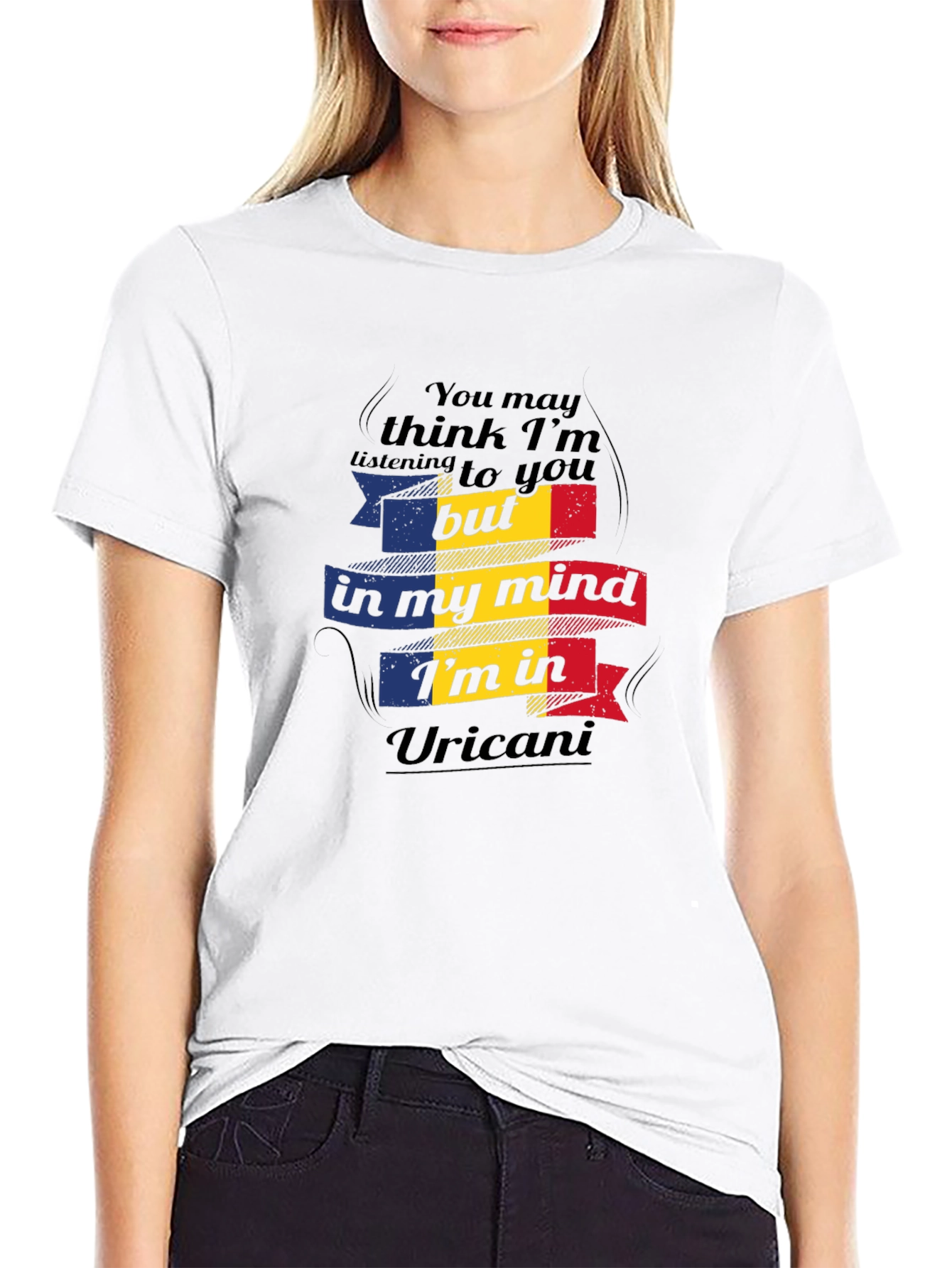 Uricani Romania Flag Novelty T-Shirt