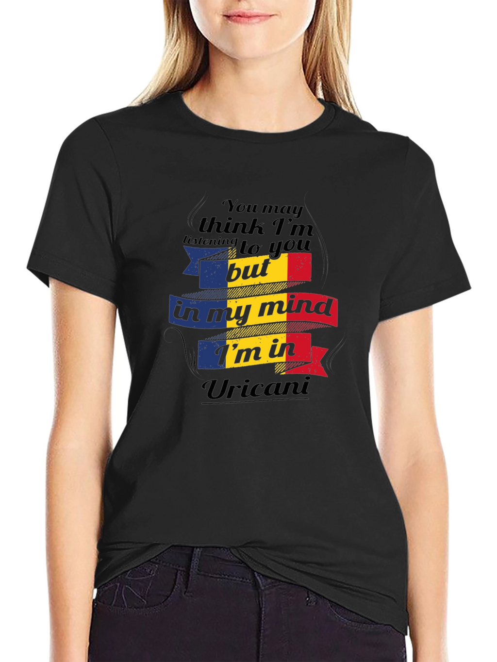 Uricani Romania Flag Novelty T-Shirt