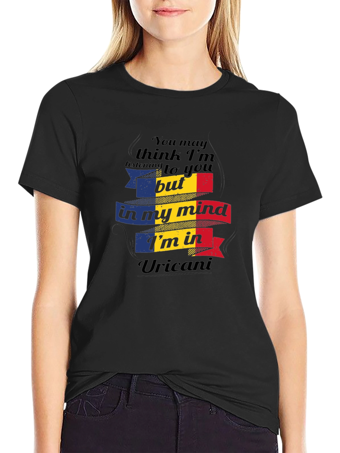 Uricani Romania Flag Novelty T-Shirt