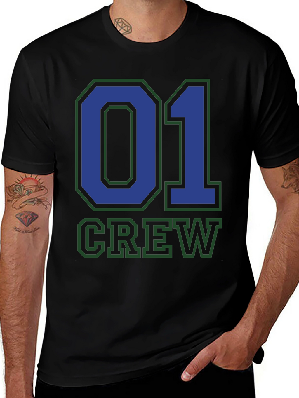 Crew 01 Graphic Tee - Black