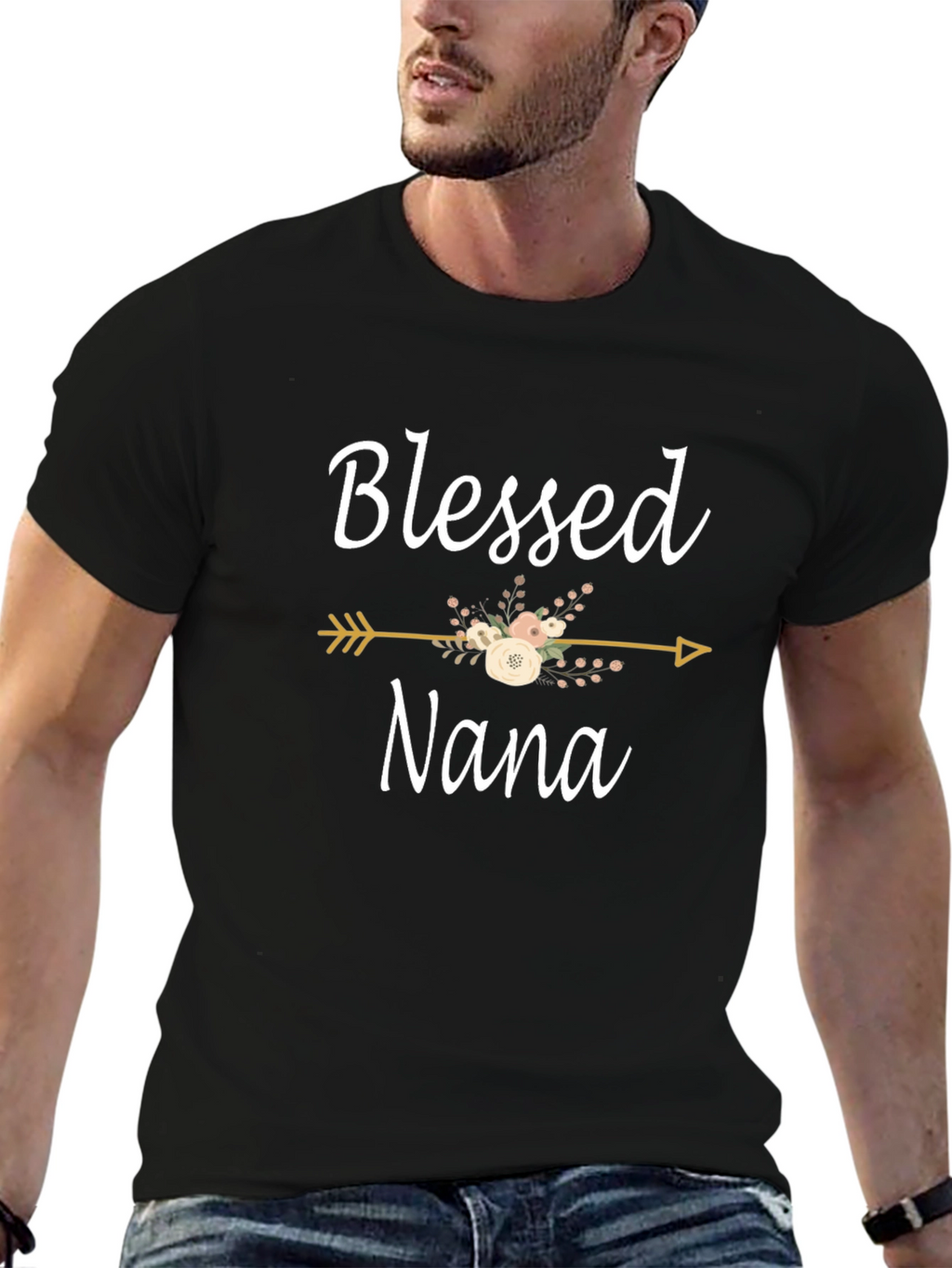 Blessed Nana Floral Arrow T-Shirt