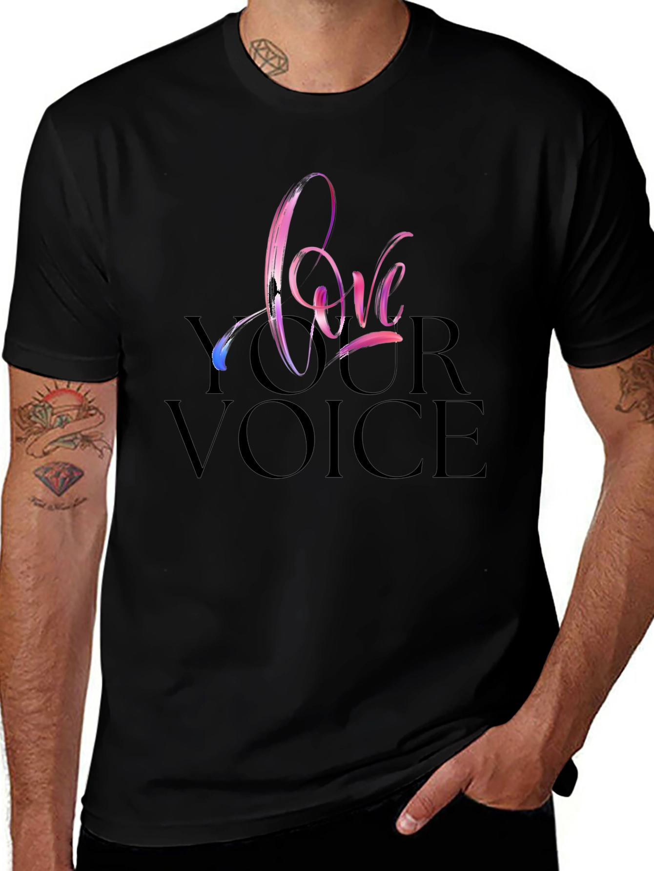 Love Your Voice Black T-Shirt