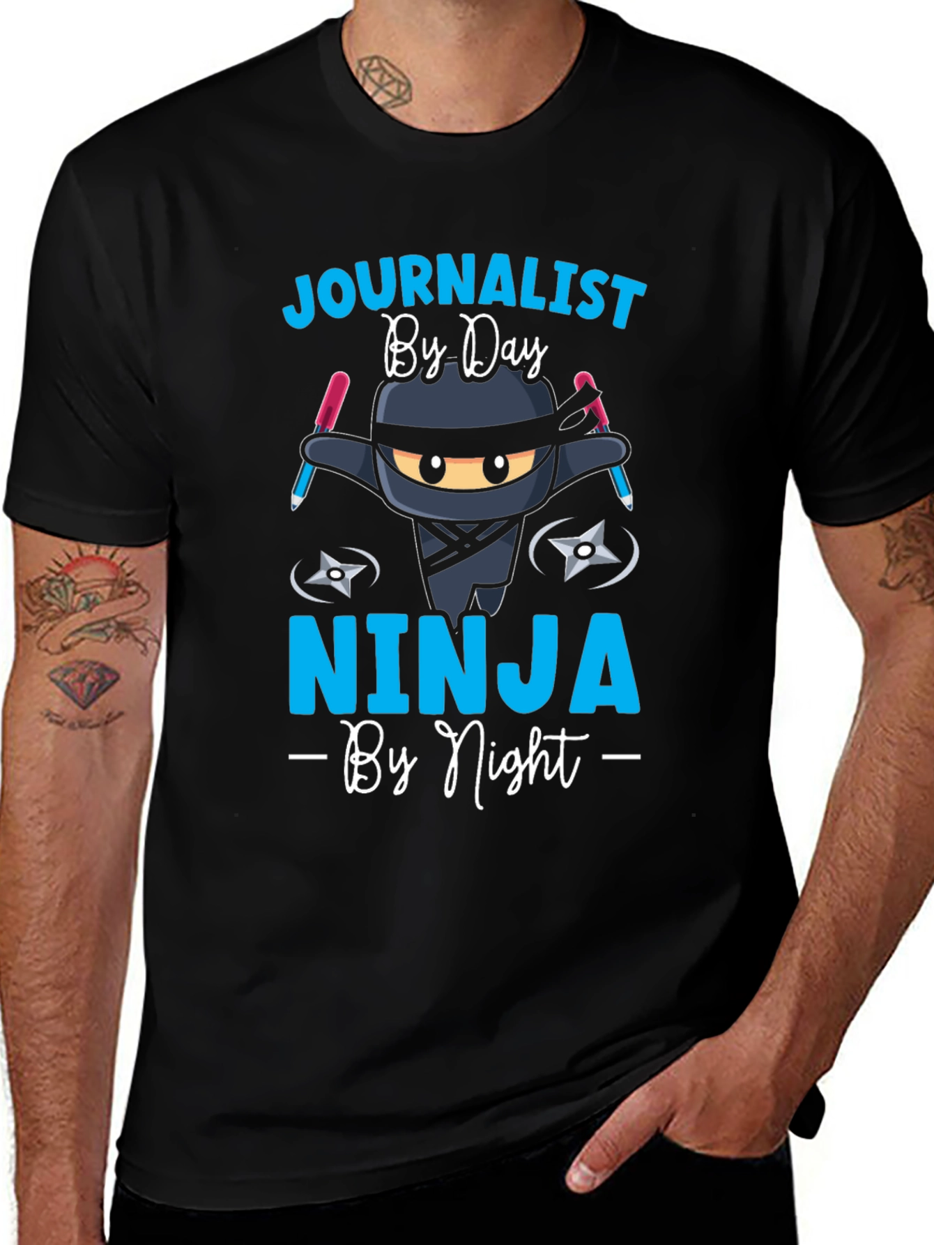 Journalist Ninja T-Shirt - By Day By Night!