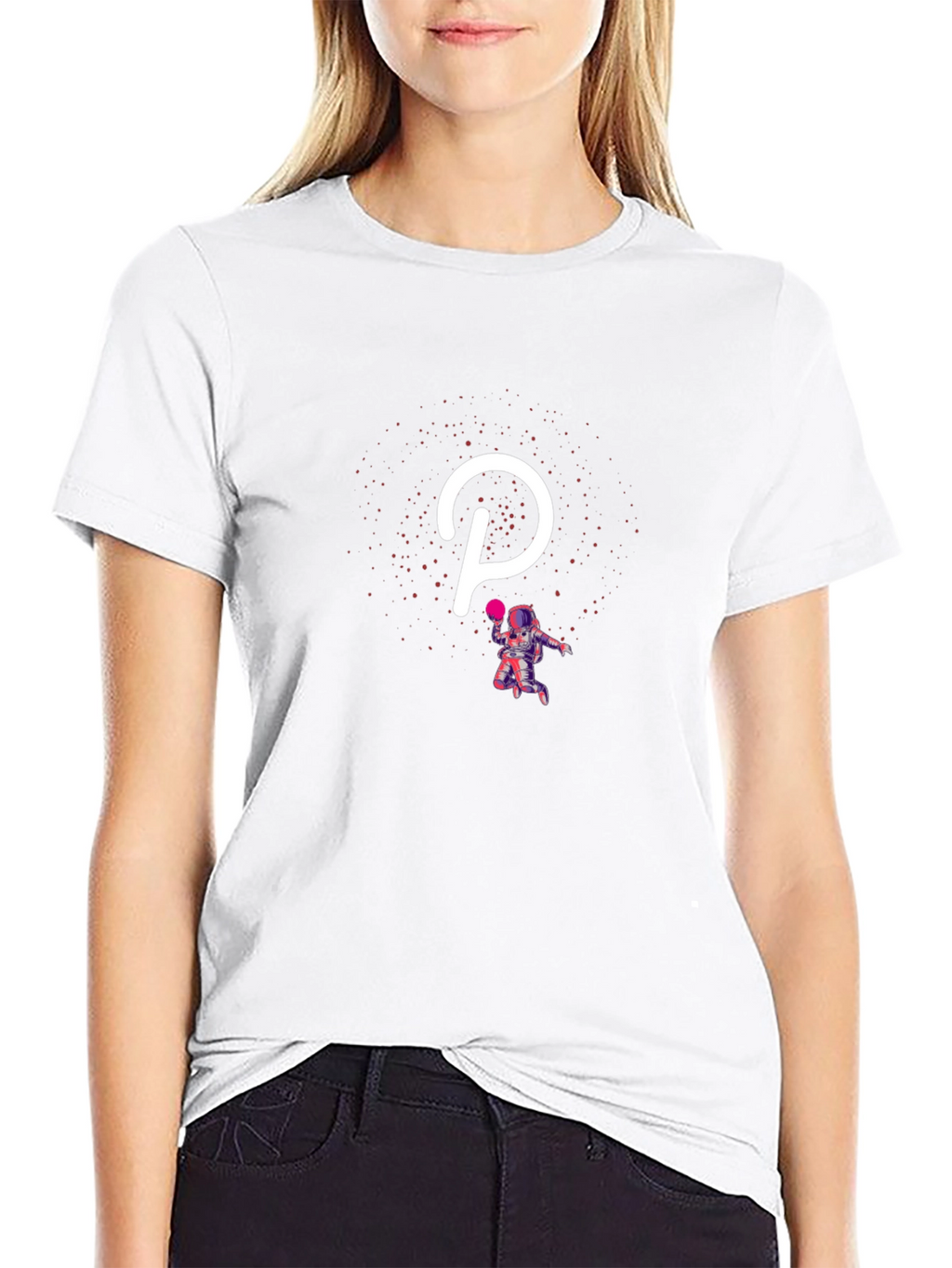 Polkadot Astronaut Black T-Shirt