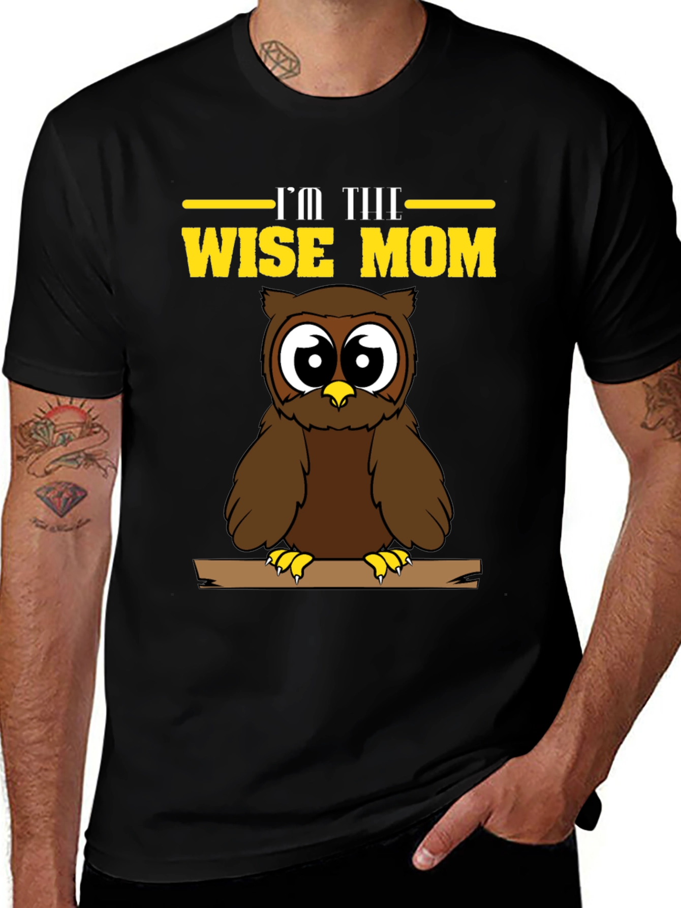 Wise Mom Owl Graphic T-Shirt