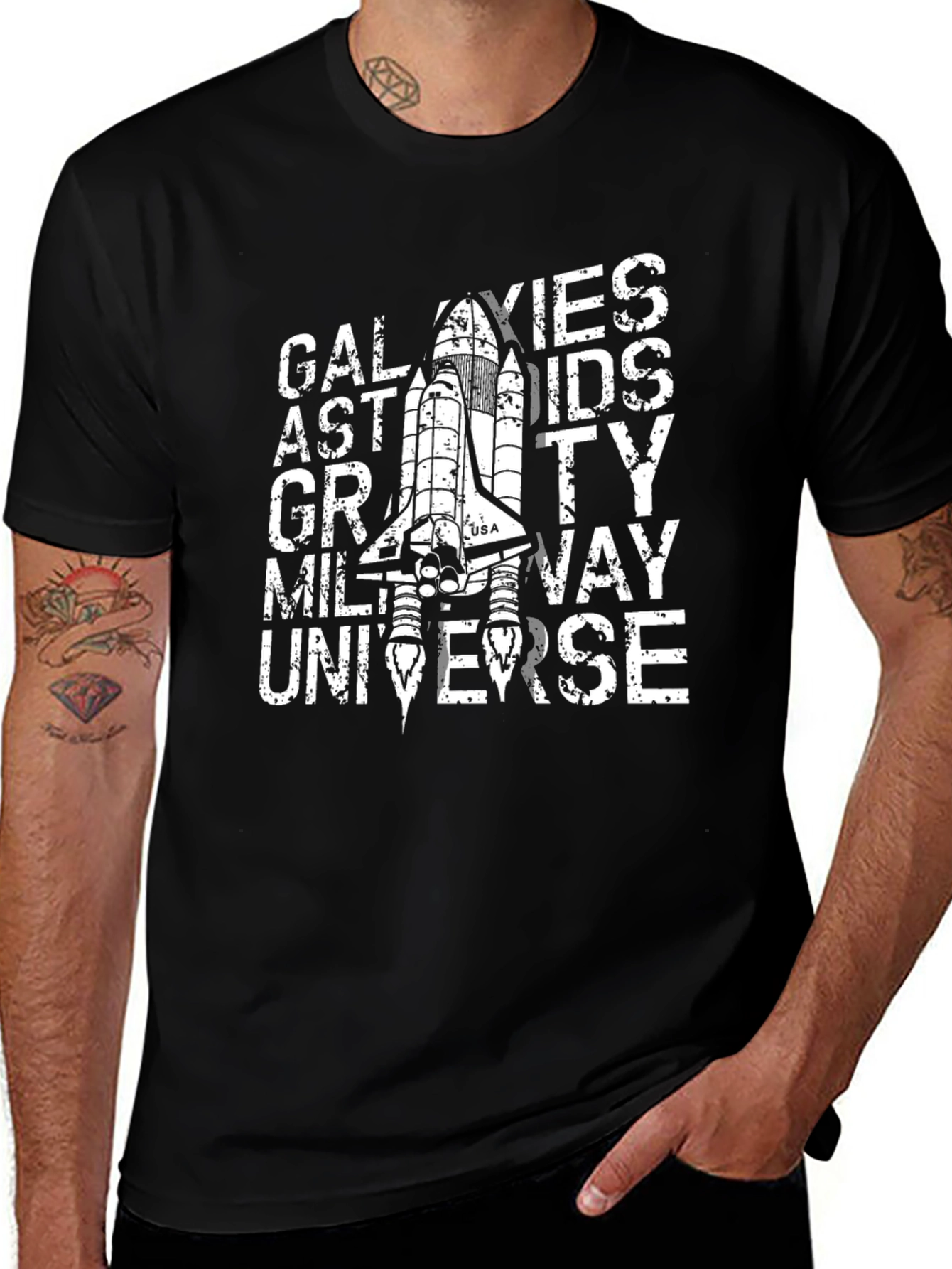 Space Shuttle Graphic Tee - Galaxies Gravity Universe