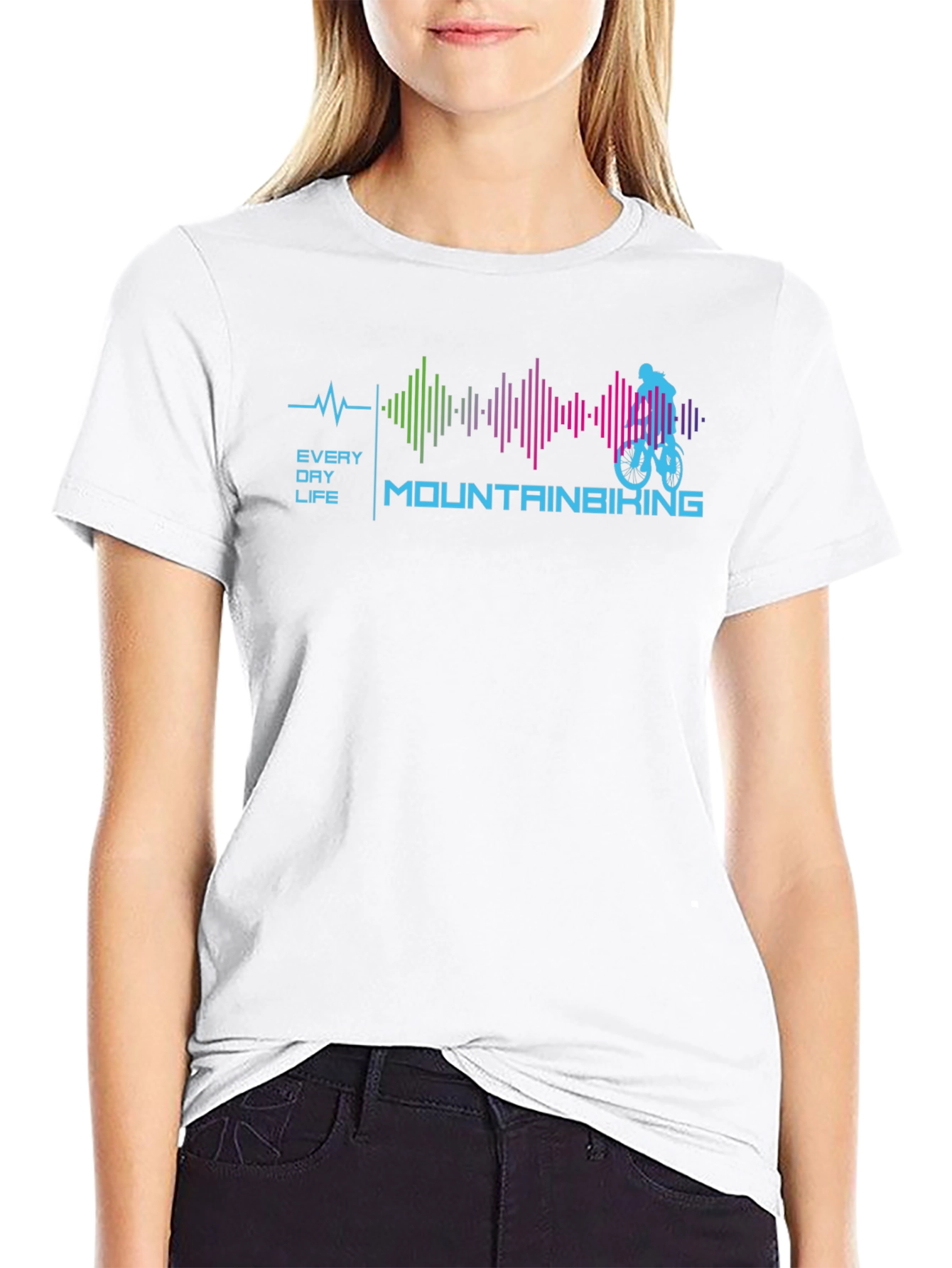 Mountain Biking Heartbeat Graphic T-Shirt
