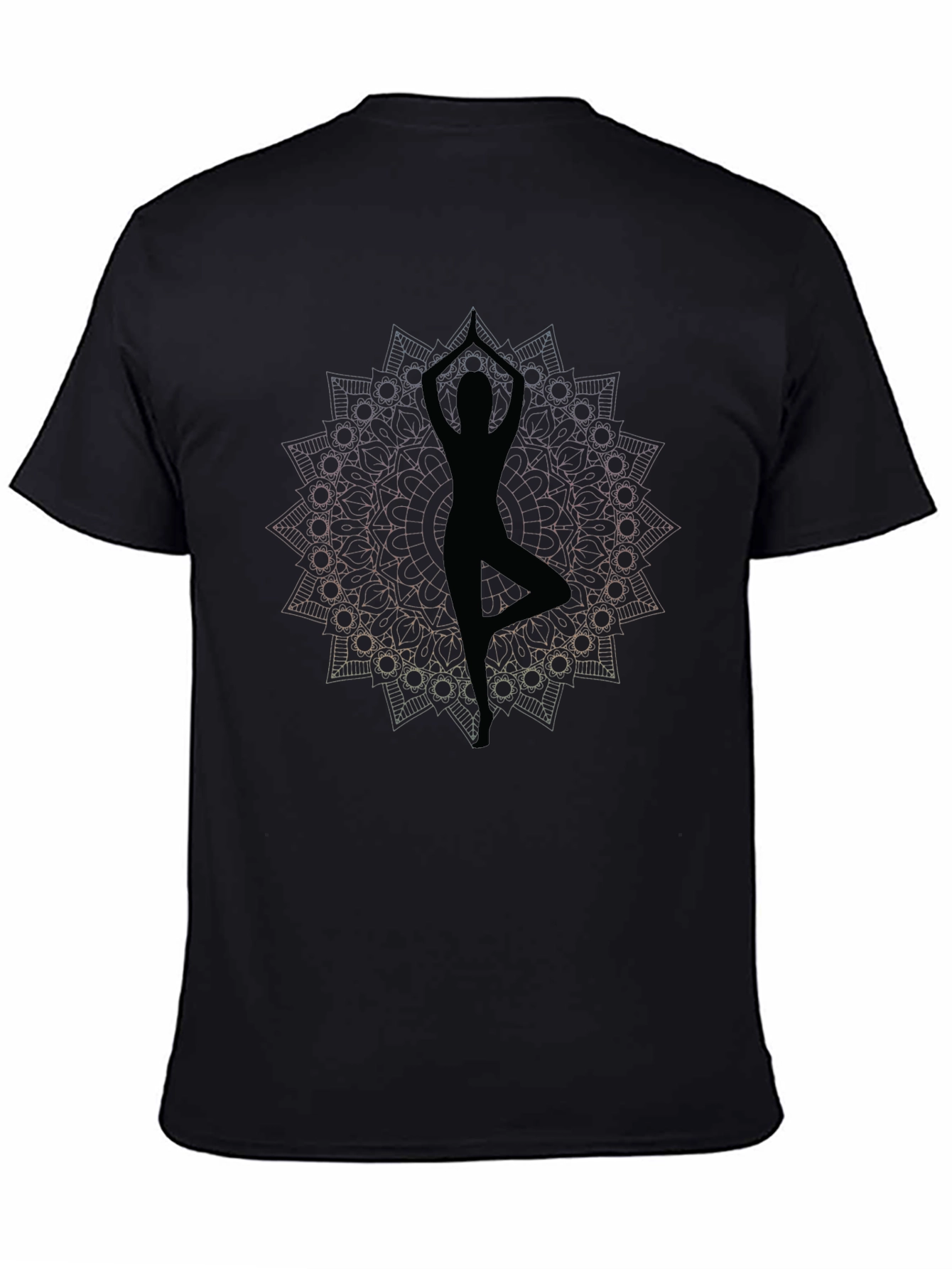 Yoga Mandala Graphic Tee - Mens Black T-Shirt