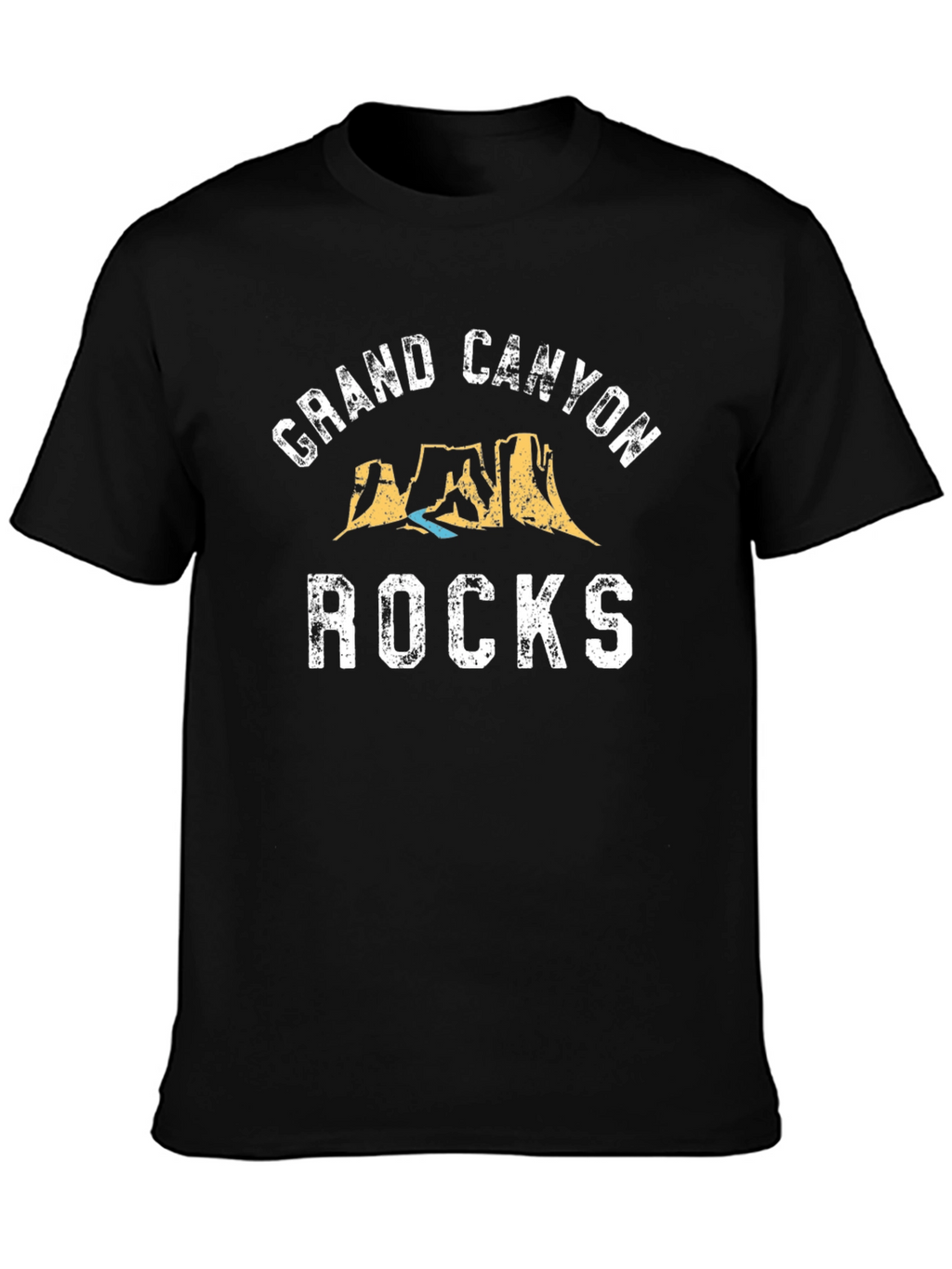 Grand Canyon Rocks Graphic T-Shirt - Black Cotton Blend