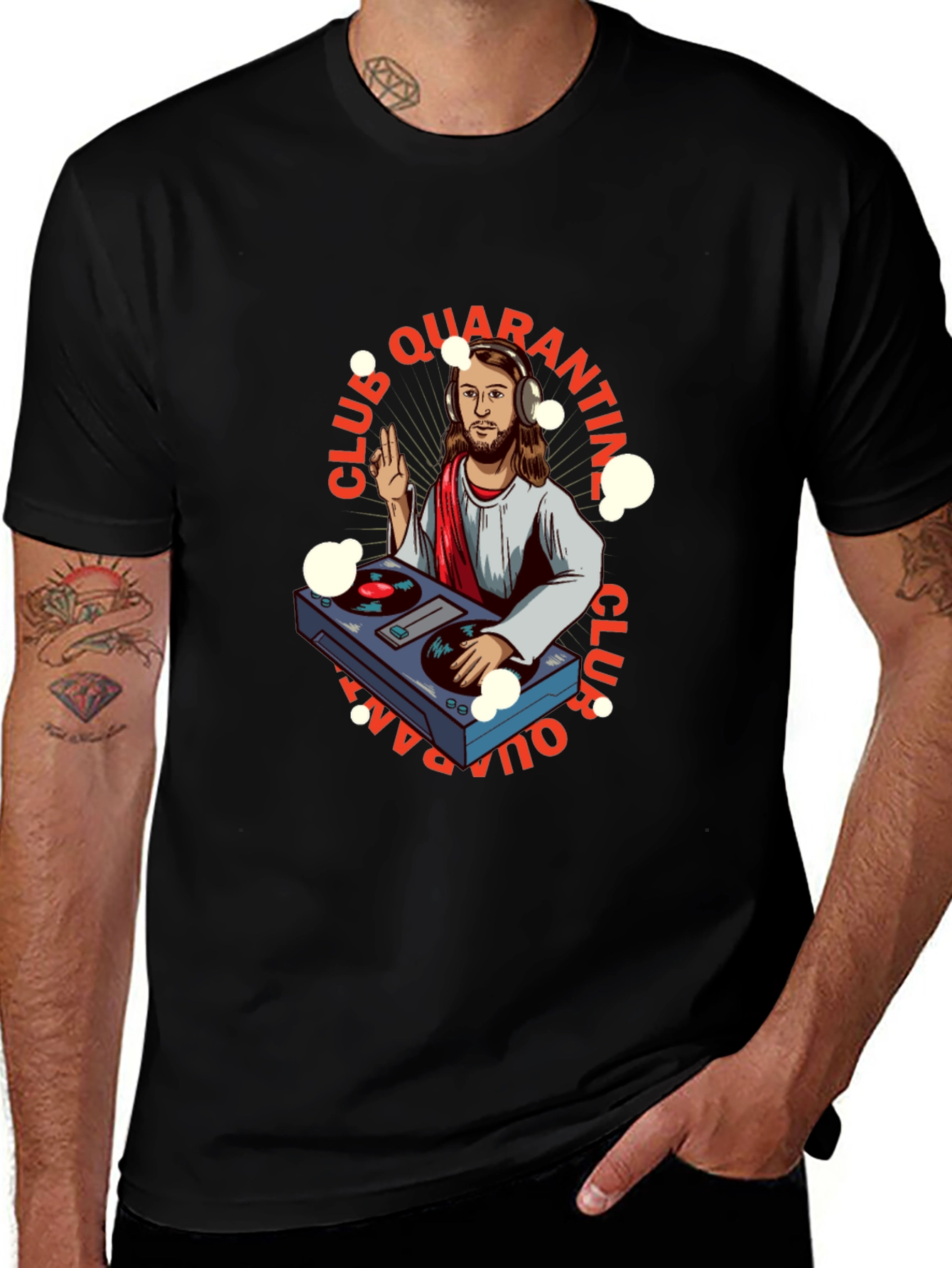 DJ Jesus Quarantine Club Black T-Shirt