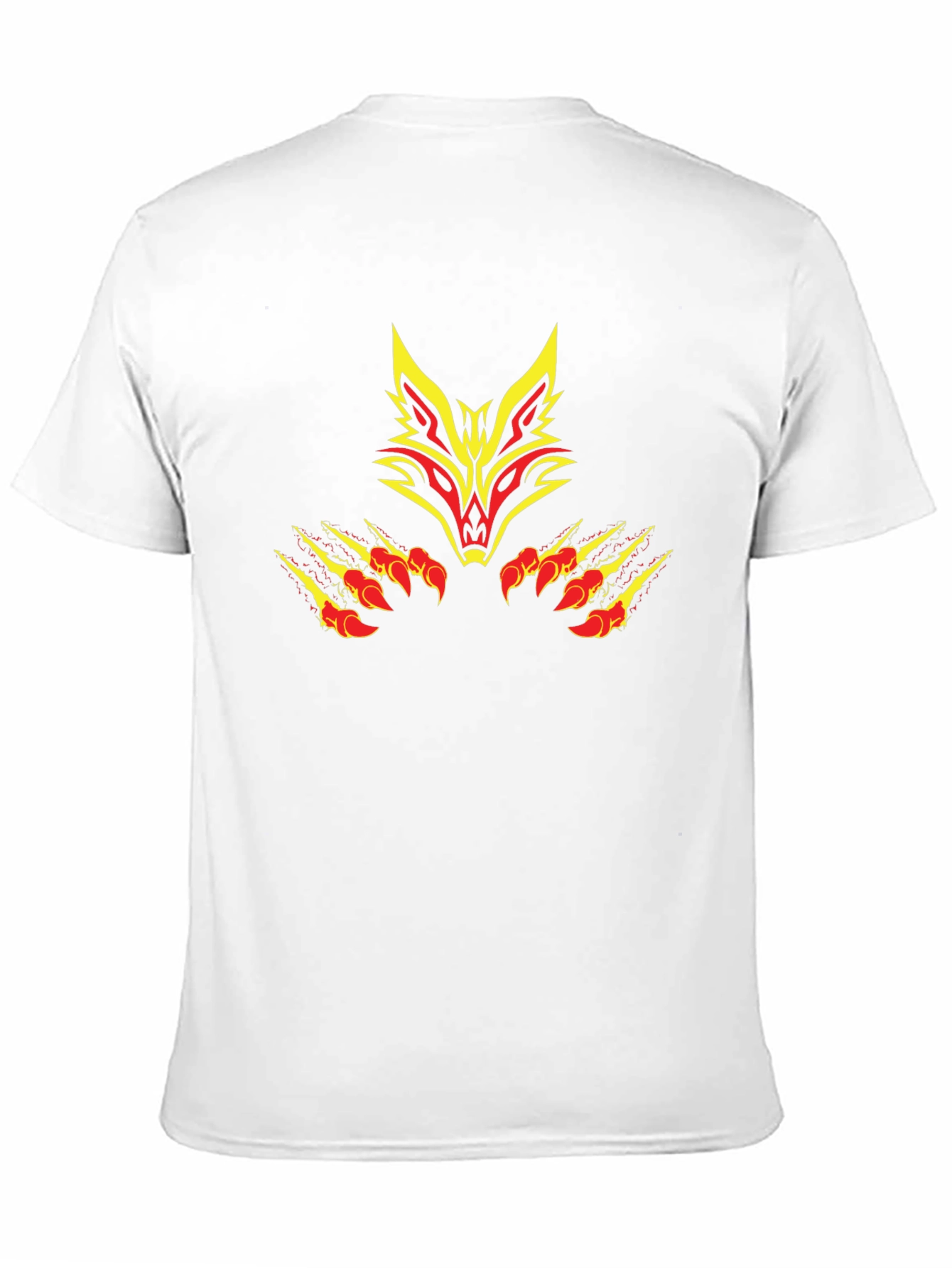Black Tee with Tribal Fox Design