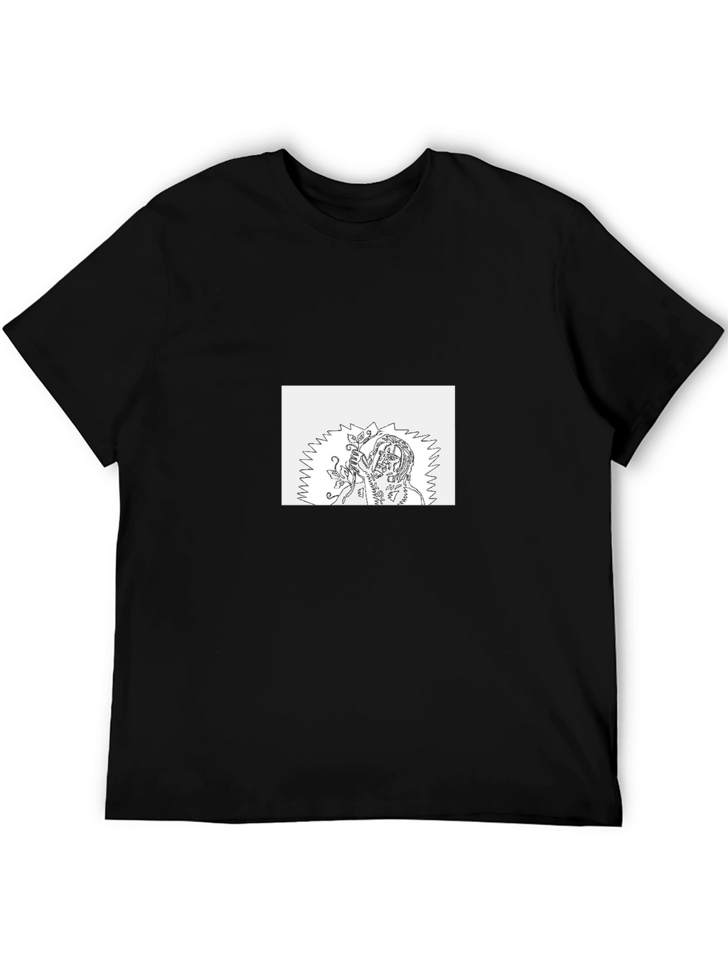 Black Tee with Unique Graphic Print