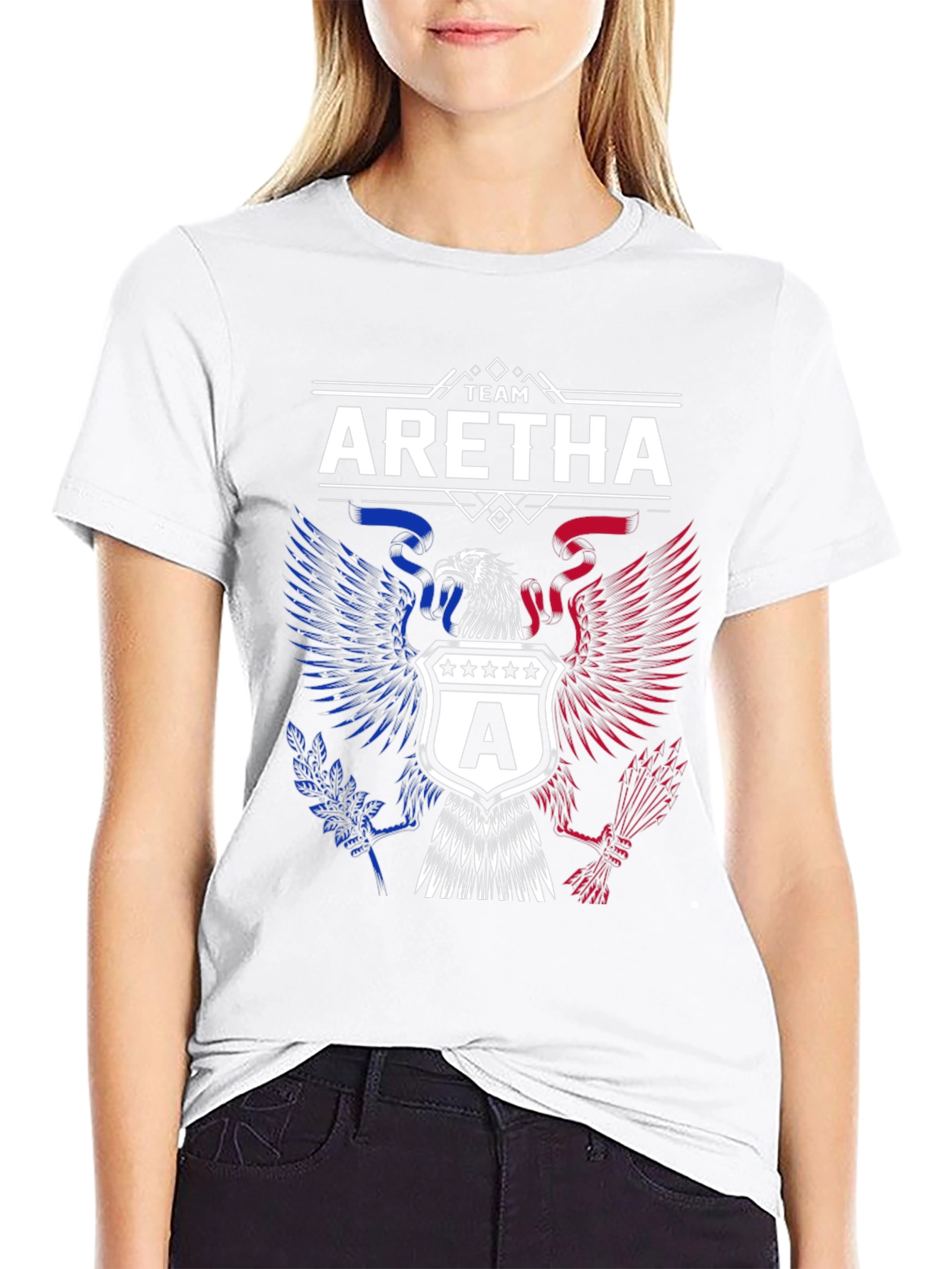 Team Aretha Graphic Tee - Patriotic Eagle Design