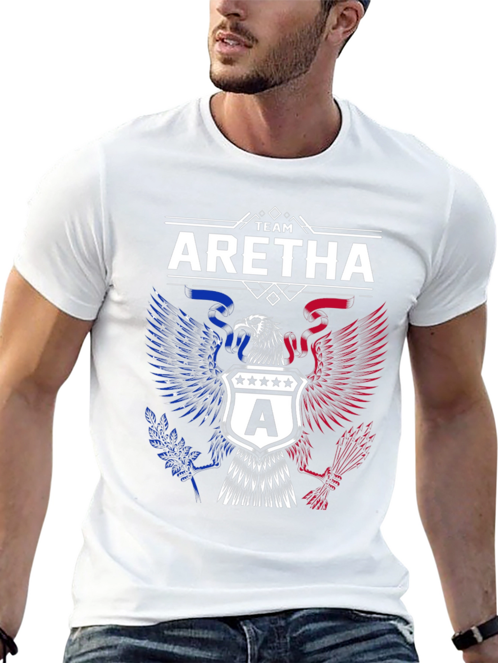 Team Aretha Graphic Tee - Patriotic Eagle Design