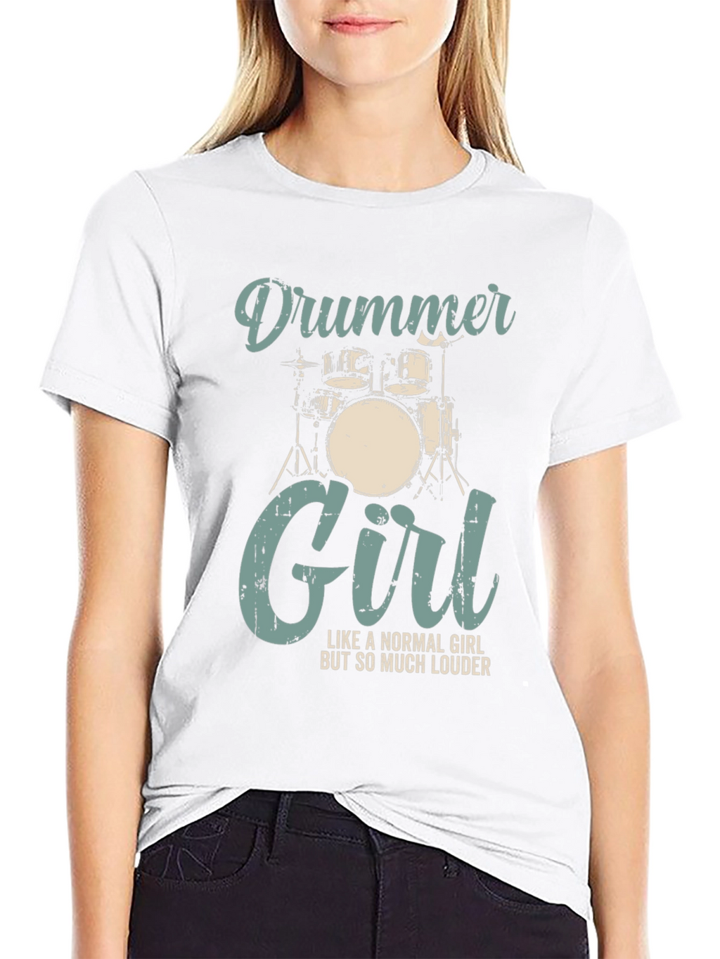 Drummer Girl Graphic T-Shirt - Music Lover Tee