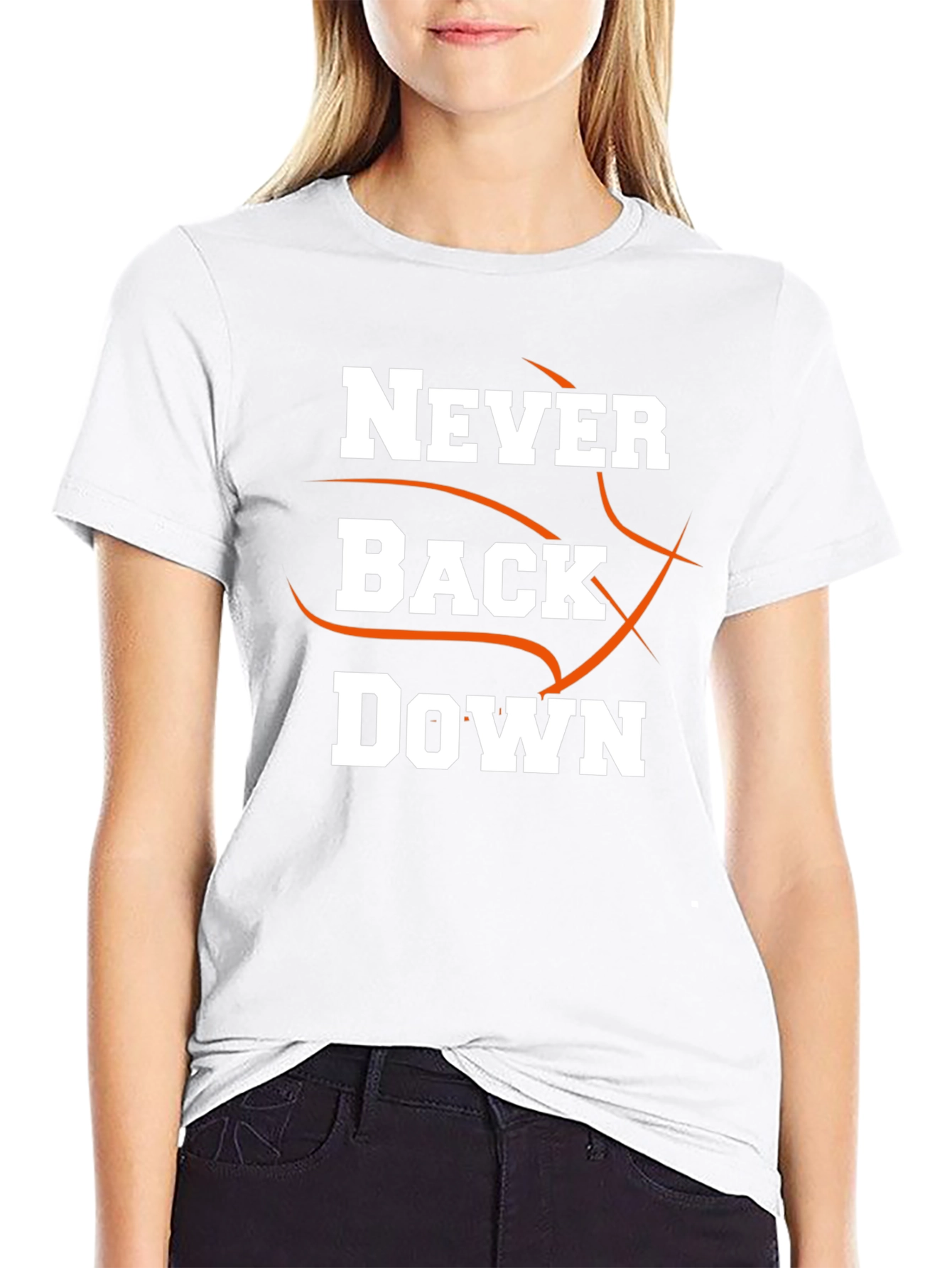 Never Back Down Black Graphic Tee