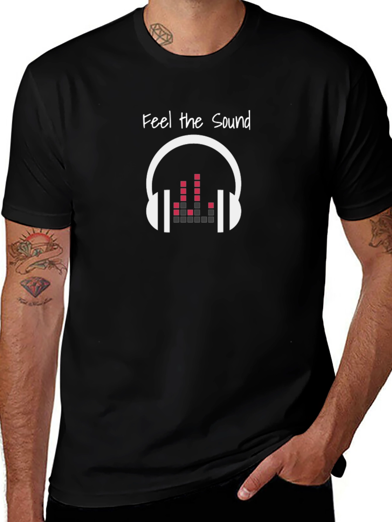 Feel the Sound Graphic Tee - Black Unisex Shirt