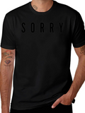 Sorry Black Graphic Tee - Soft Cotton Blend