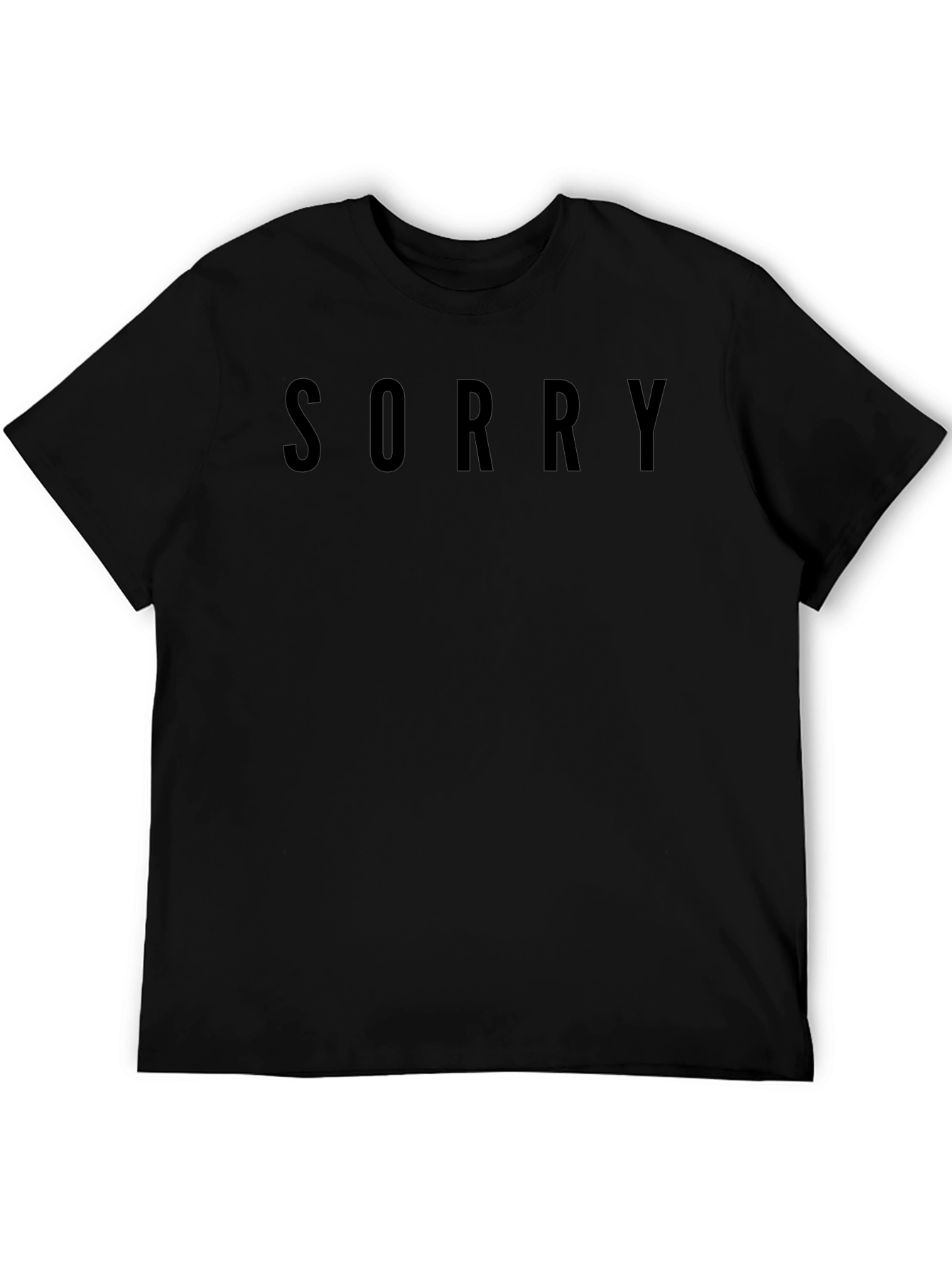 Sorry Black Graphic Tee - Soft Cotton Blend