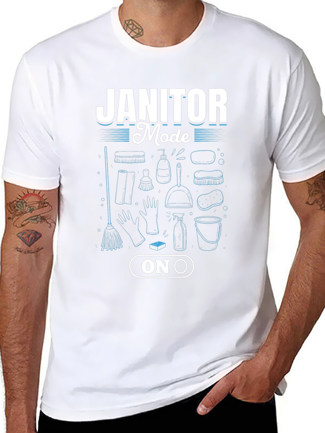 Janitor Mode On Black T-Shirt