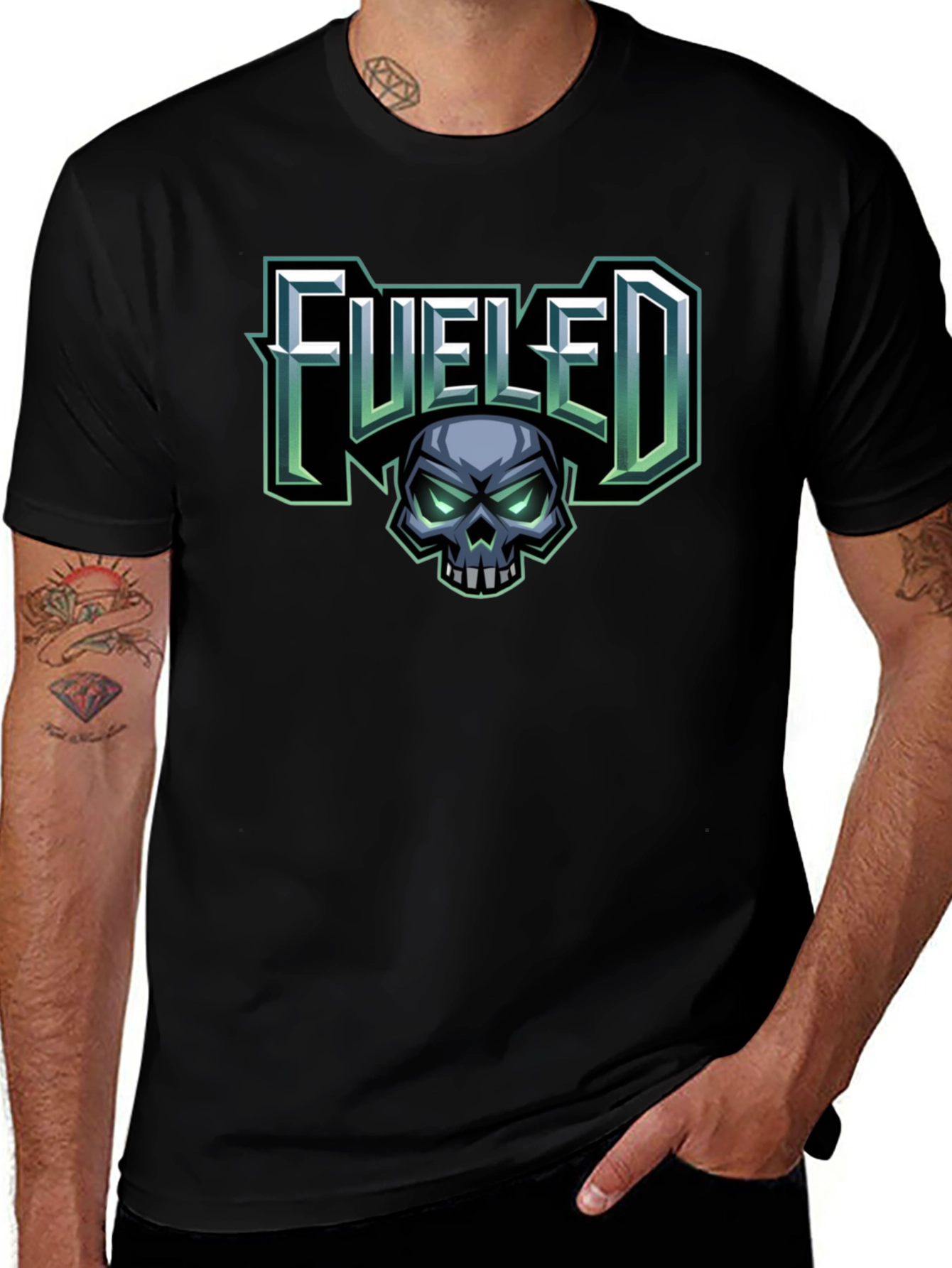 Fueled Skull Graphic Black T-Shirt