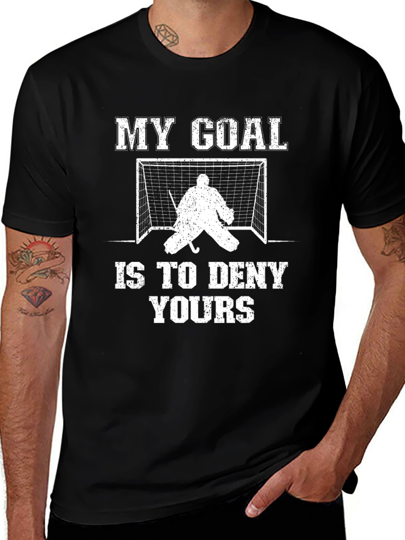 Hockey Goalie T-Shirt: My Goal Is To Deny Yours