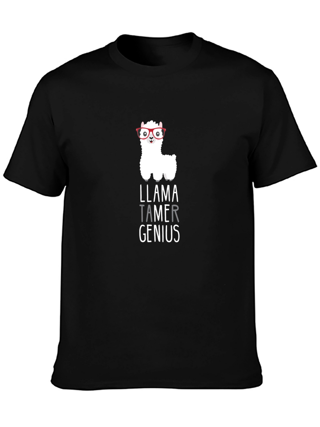 Llama Tamer Genius Graphic T-Shirt - Black