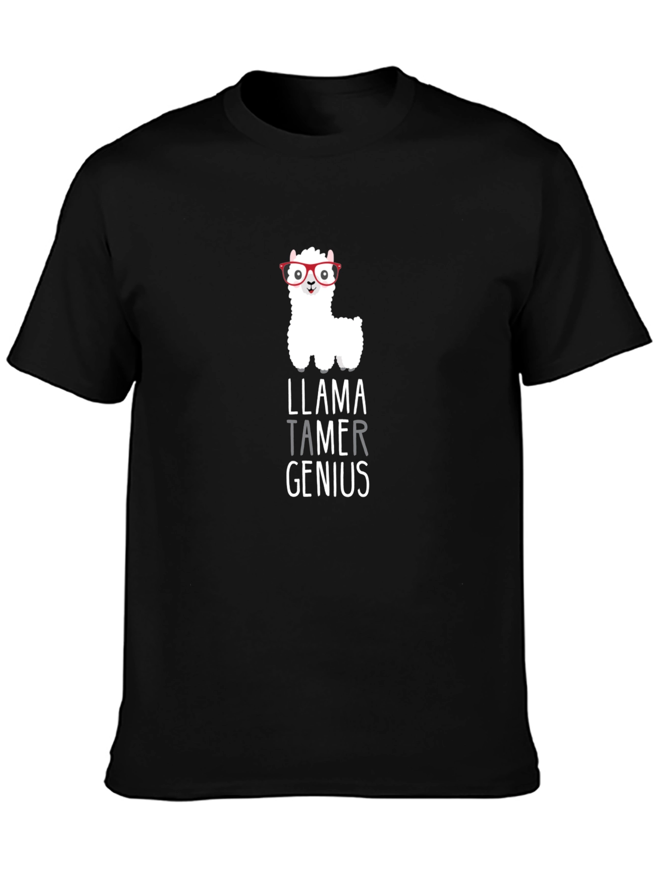 Llama Tamer Genius Graphic T-Shirt - Black