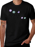 Kindness Flower & Butterfly Black T-Shirt