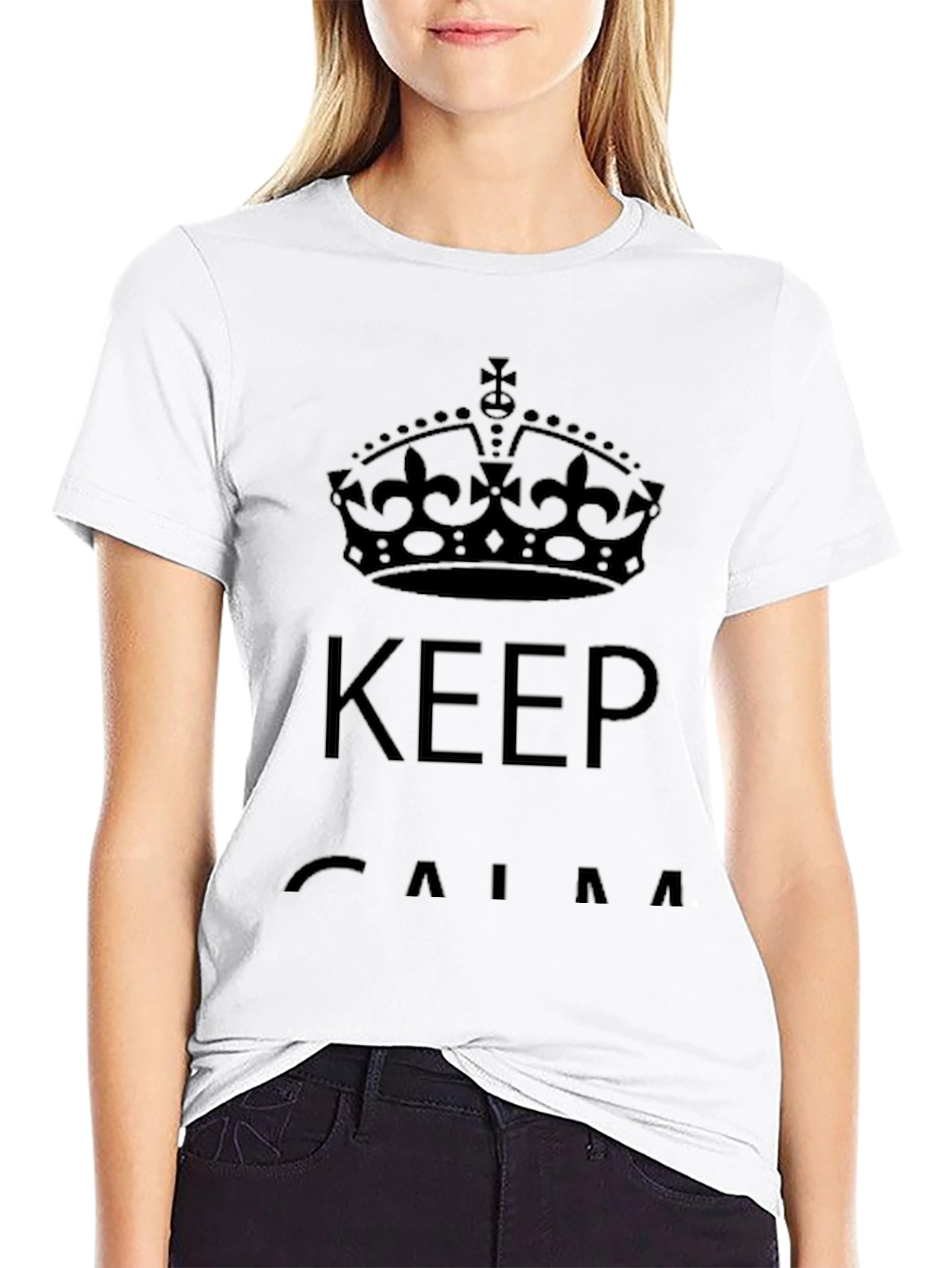 Keep Calm Crown Graphic Tee - Mens Black T-Shirt