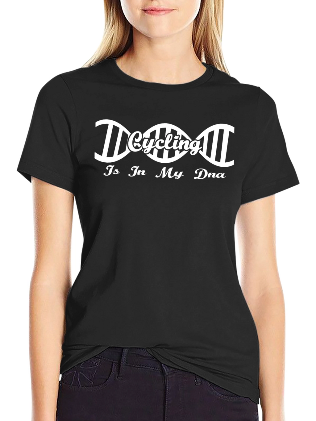 Cycling DNA Graphic T-Shirt - Black