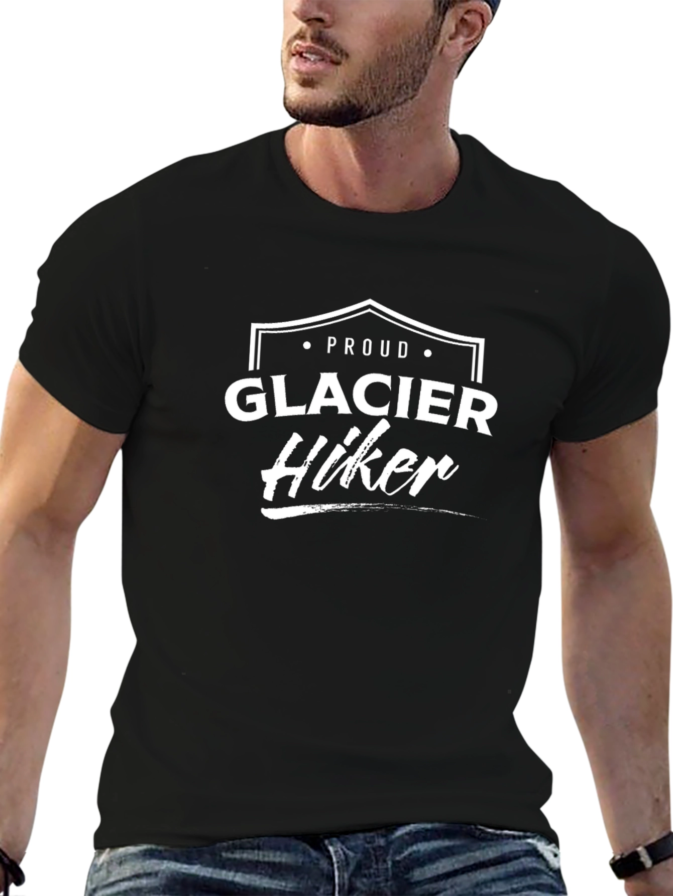 Proud Glacier Hiker Black T-Shirt