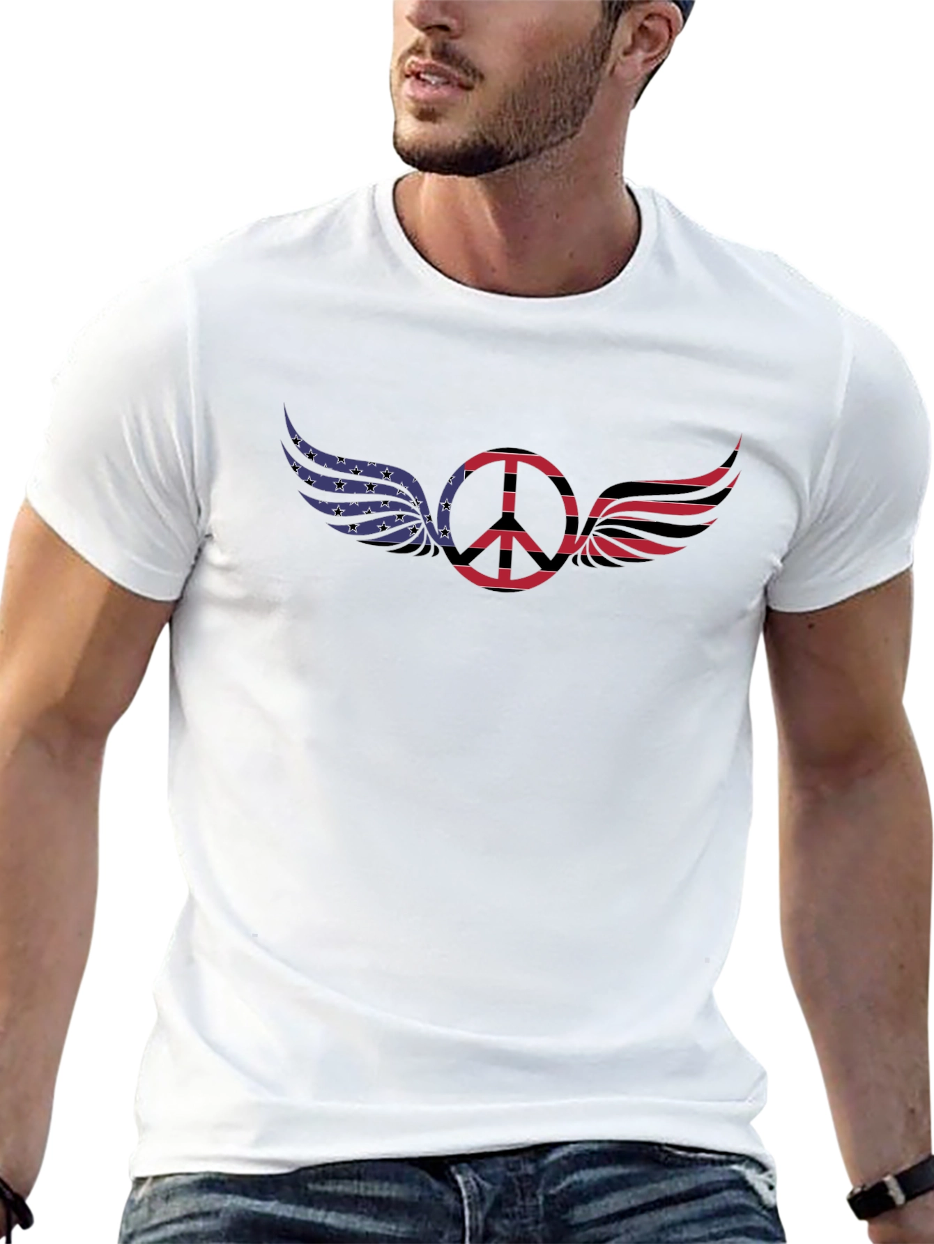 Patriotic Peace Wings Graphic Tee