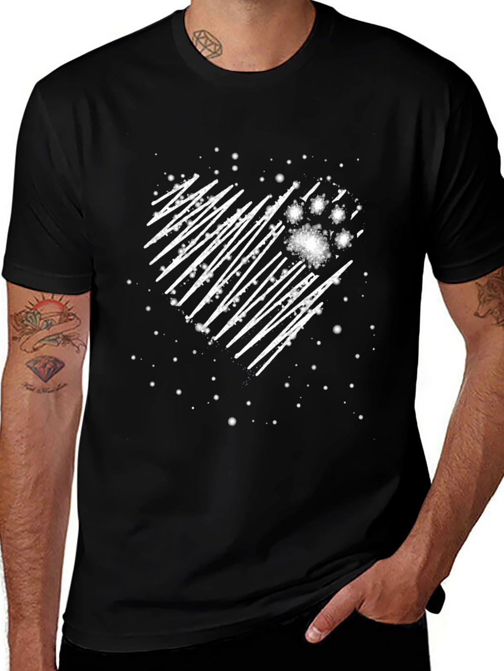 Heart Paw Print Graphic Tee
