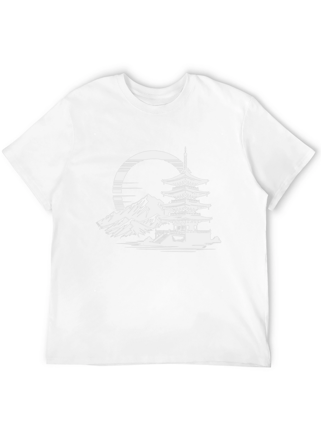 Japanese Pagoda Graphic Tee - Stylish Black T-Shirt