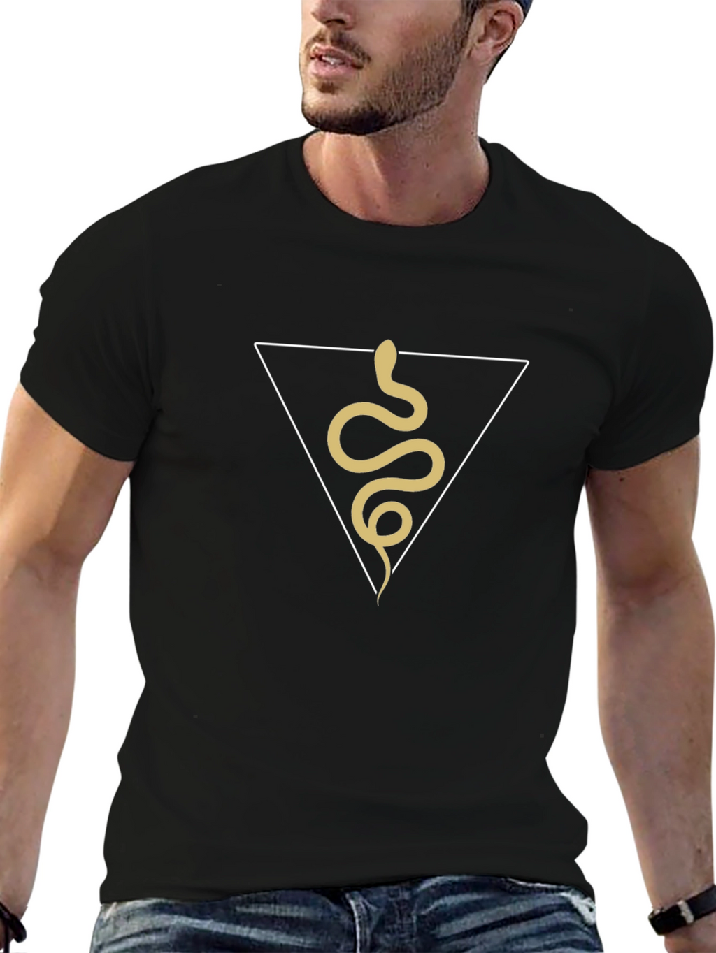 Black Snake Triangle Graphic Tee