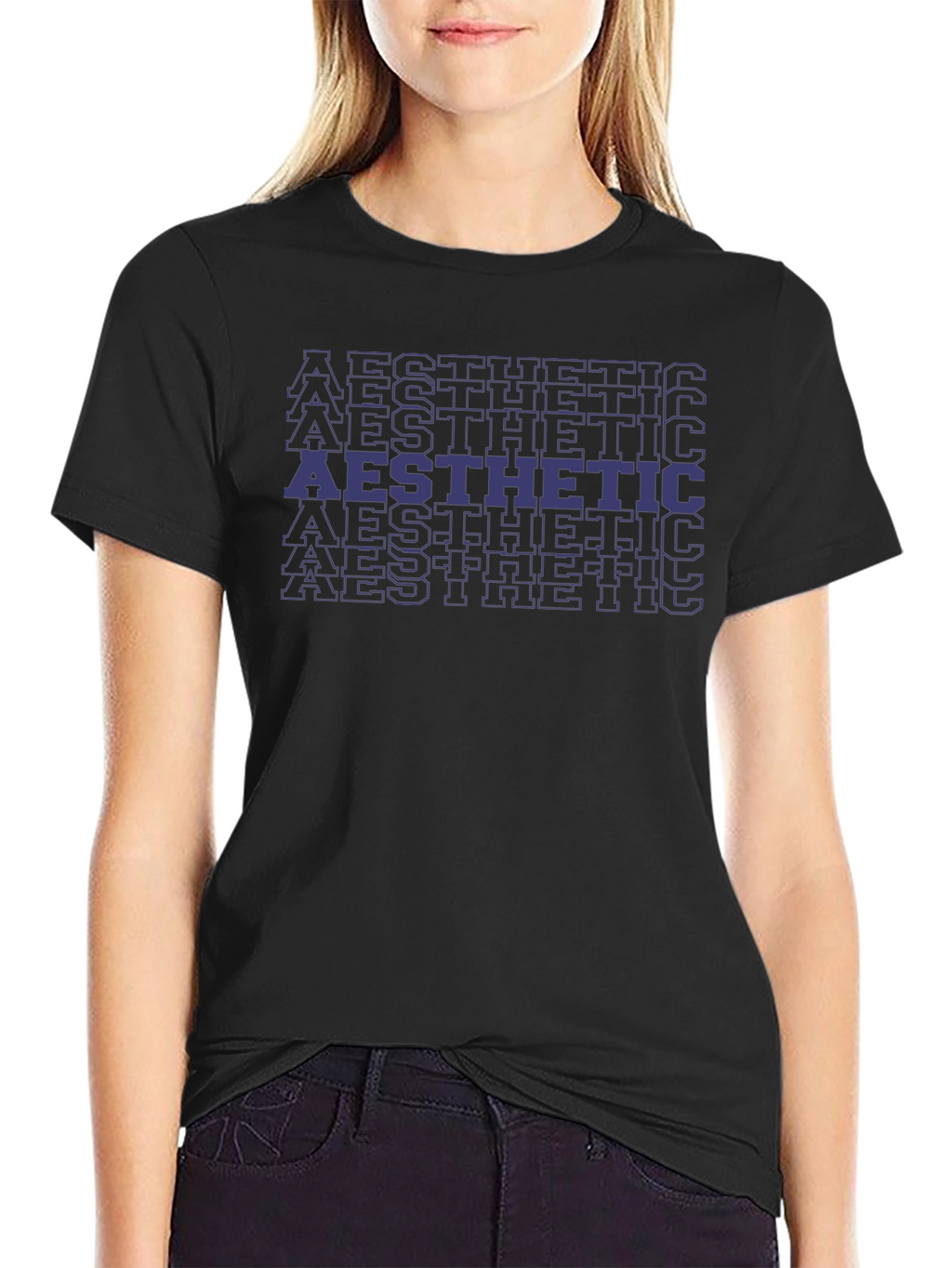 Aesthetic Graphic Print Black T-Shirt