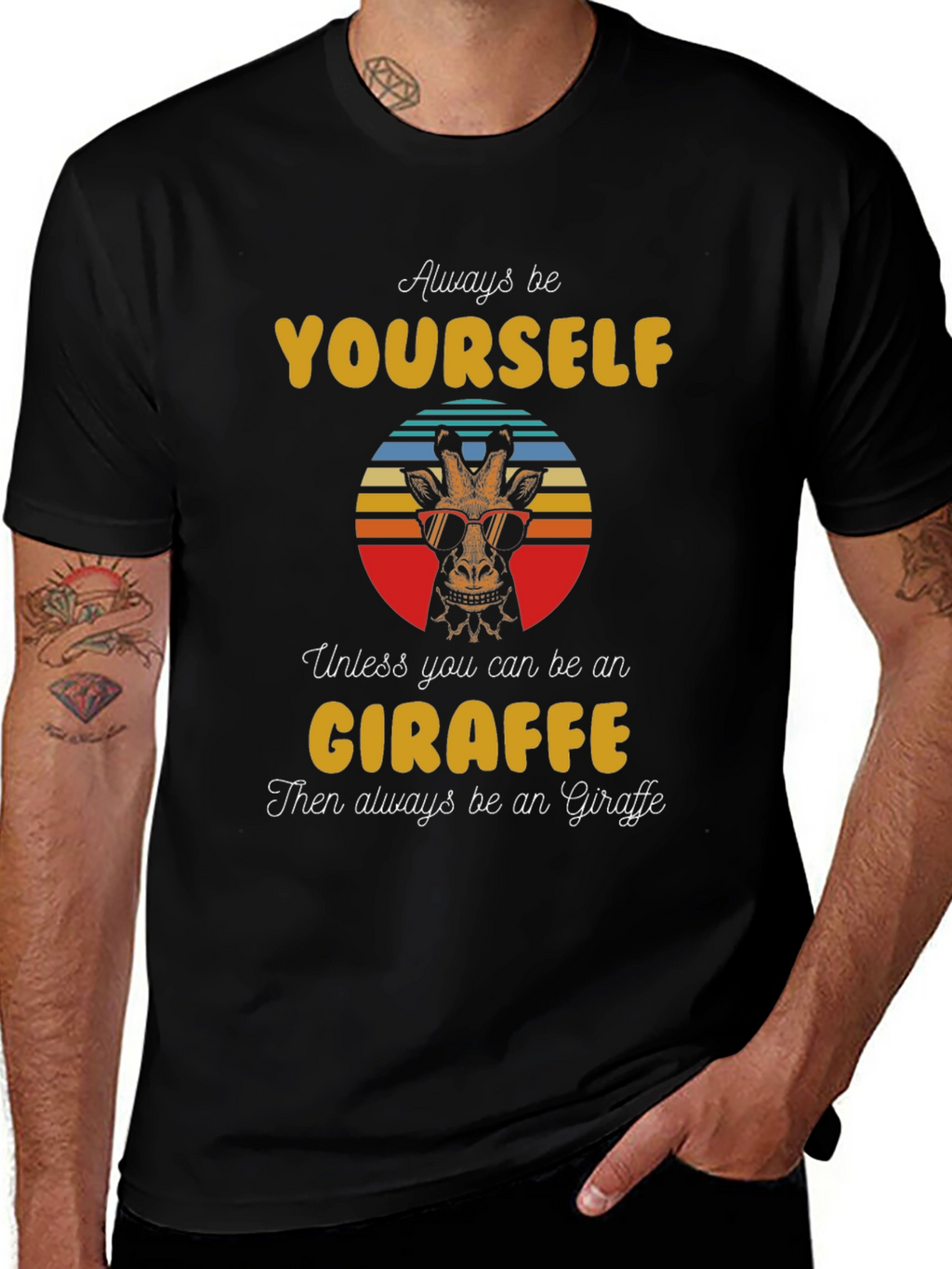 Cool Giraffe Graphic Tee - Always Be Yourself T-Shirt