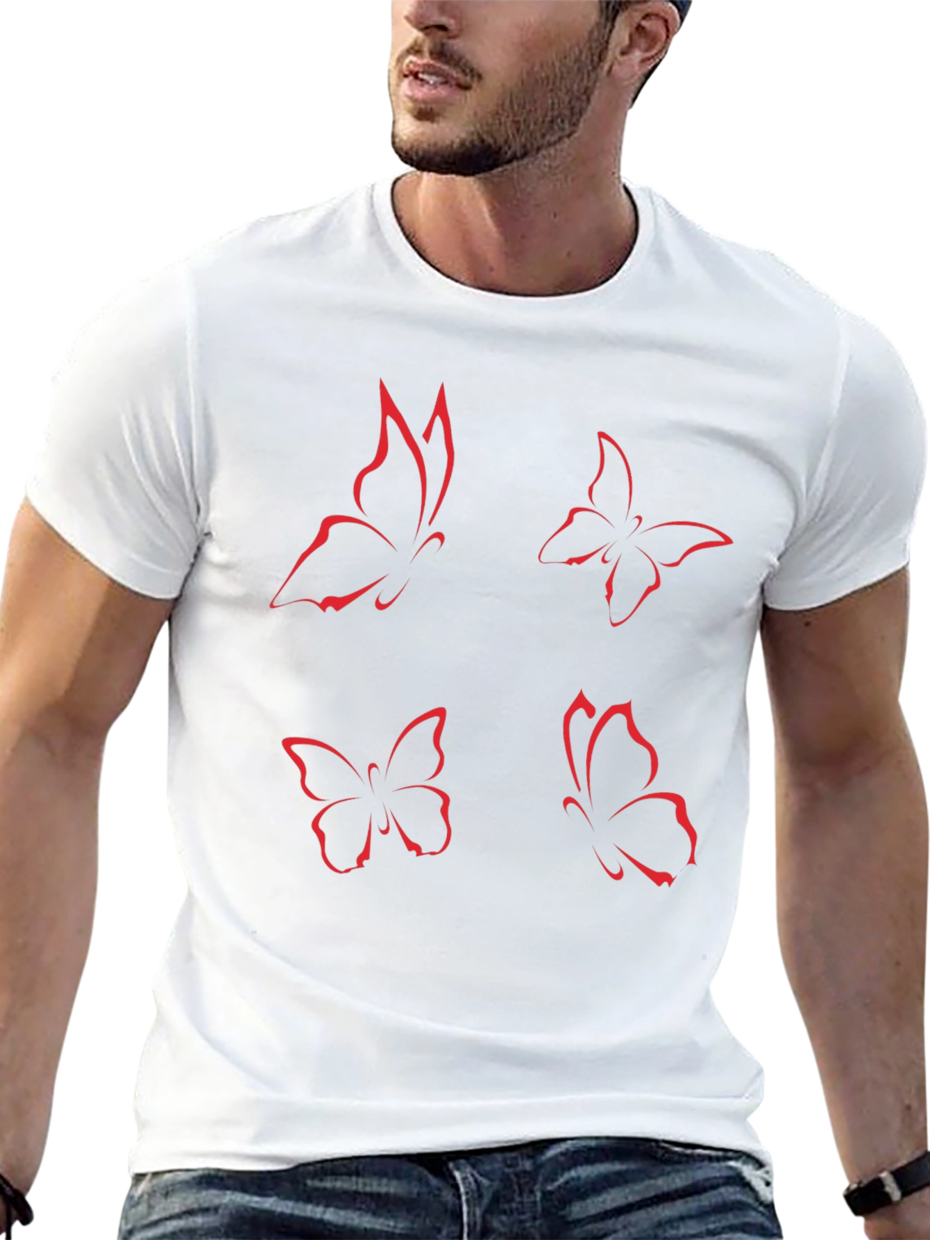 Butterfly Graphic Tee - Black Short Sleeve