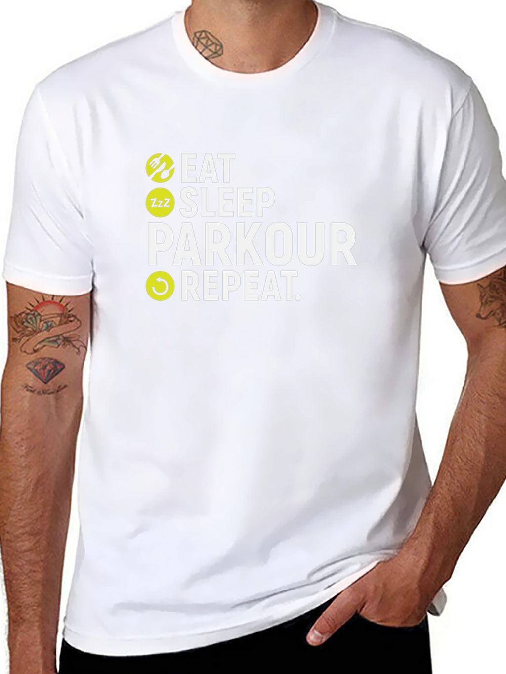 Eat Sleep Parkour Repeat Black T-Shirt