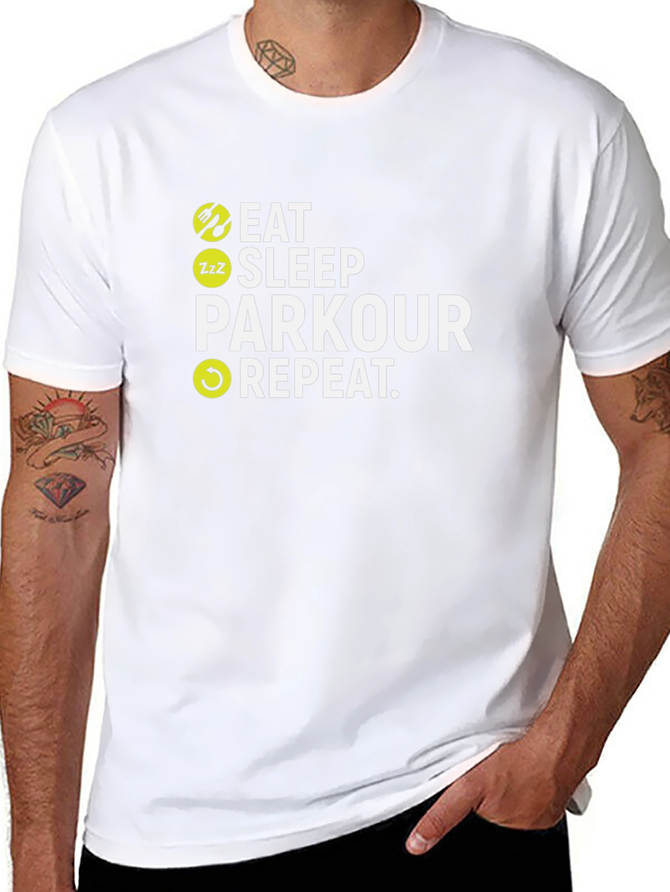 Eat Sleep Parkour Repeat Black T-Shirt