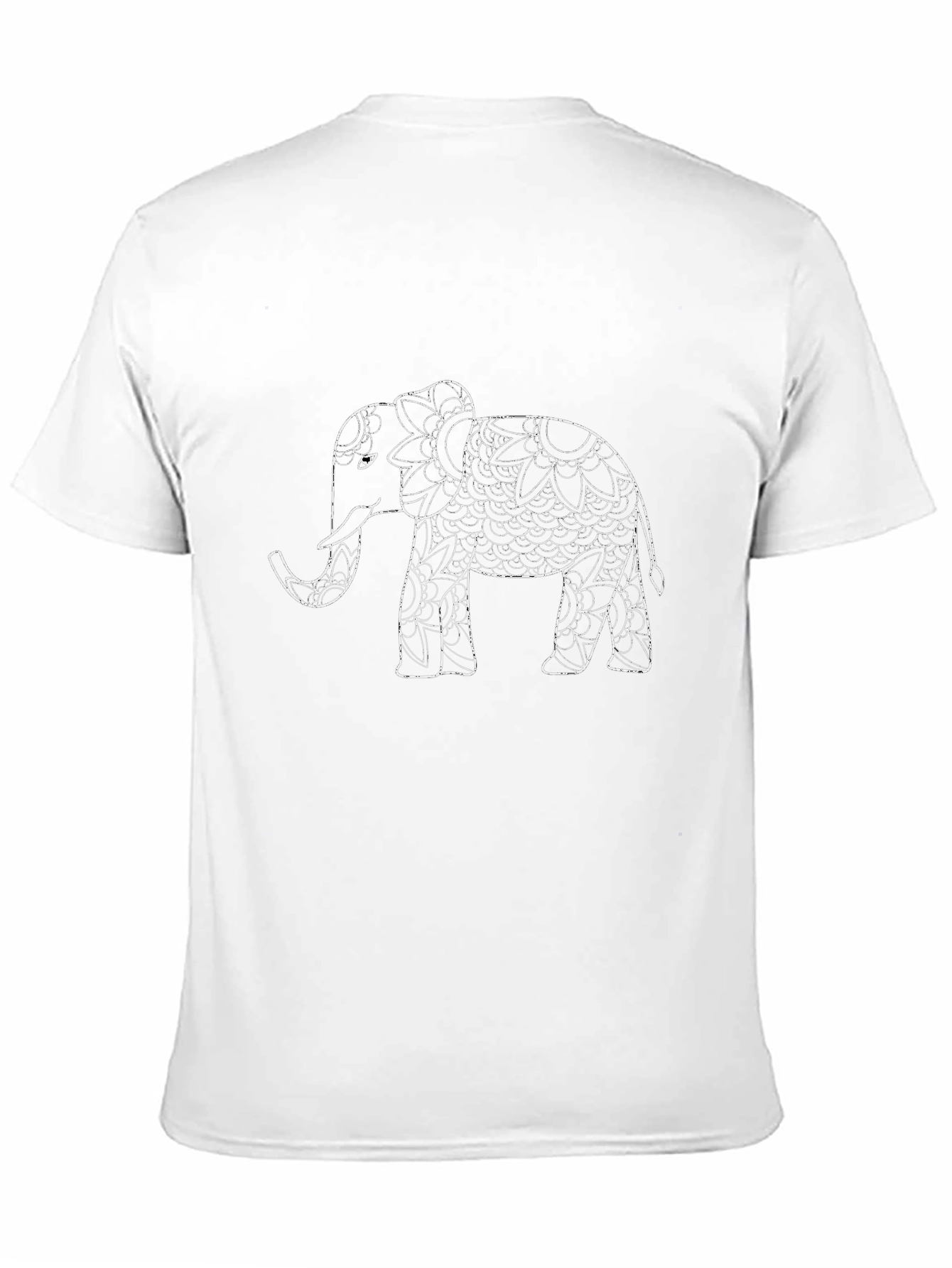 Elephant Mandala Print Black T-Shirt