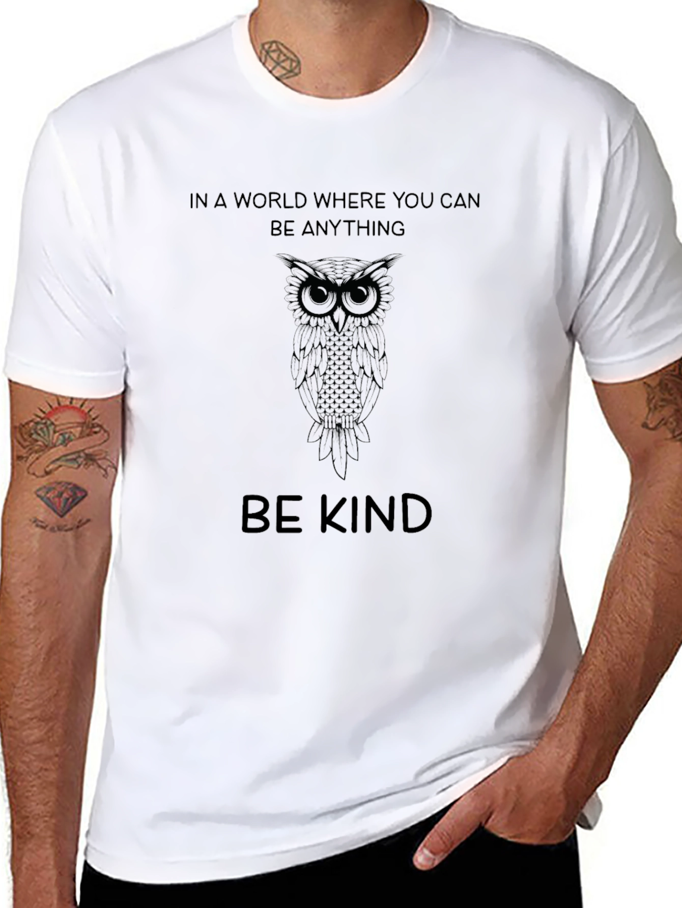 Be Kind Owl Graphic T-Shirt - Soft Cotton Blend
