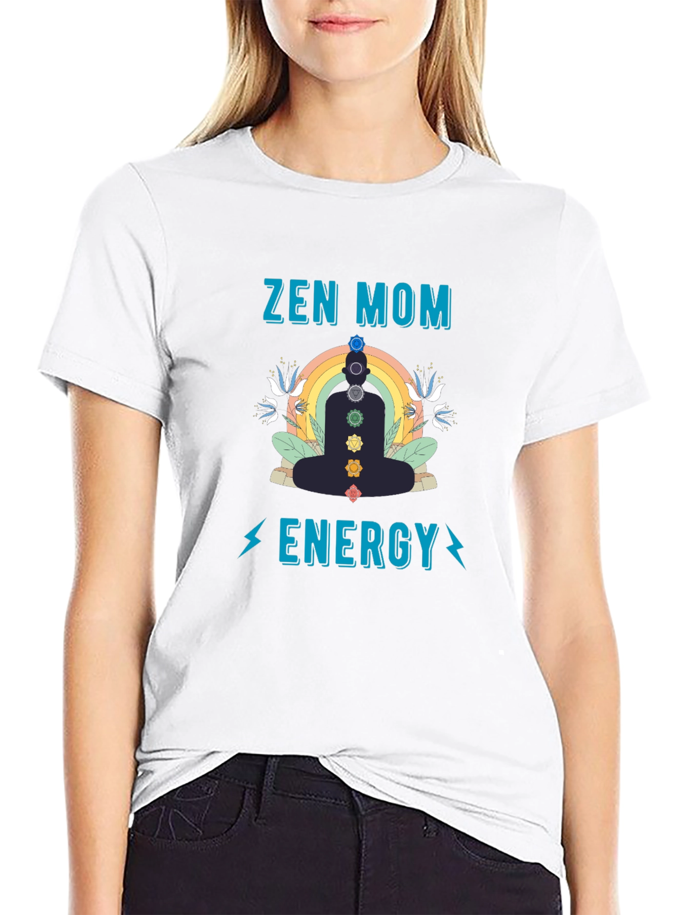 Zen Mom Energy T-Shirt - Chakra Meditation Tee