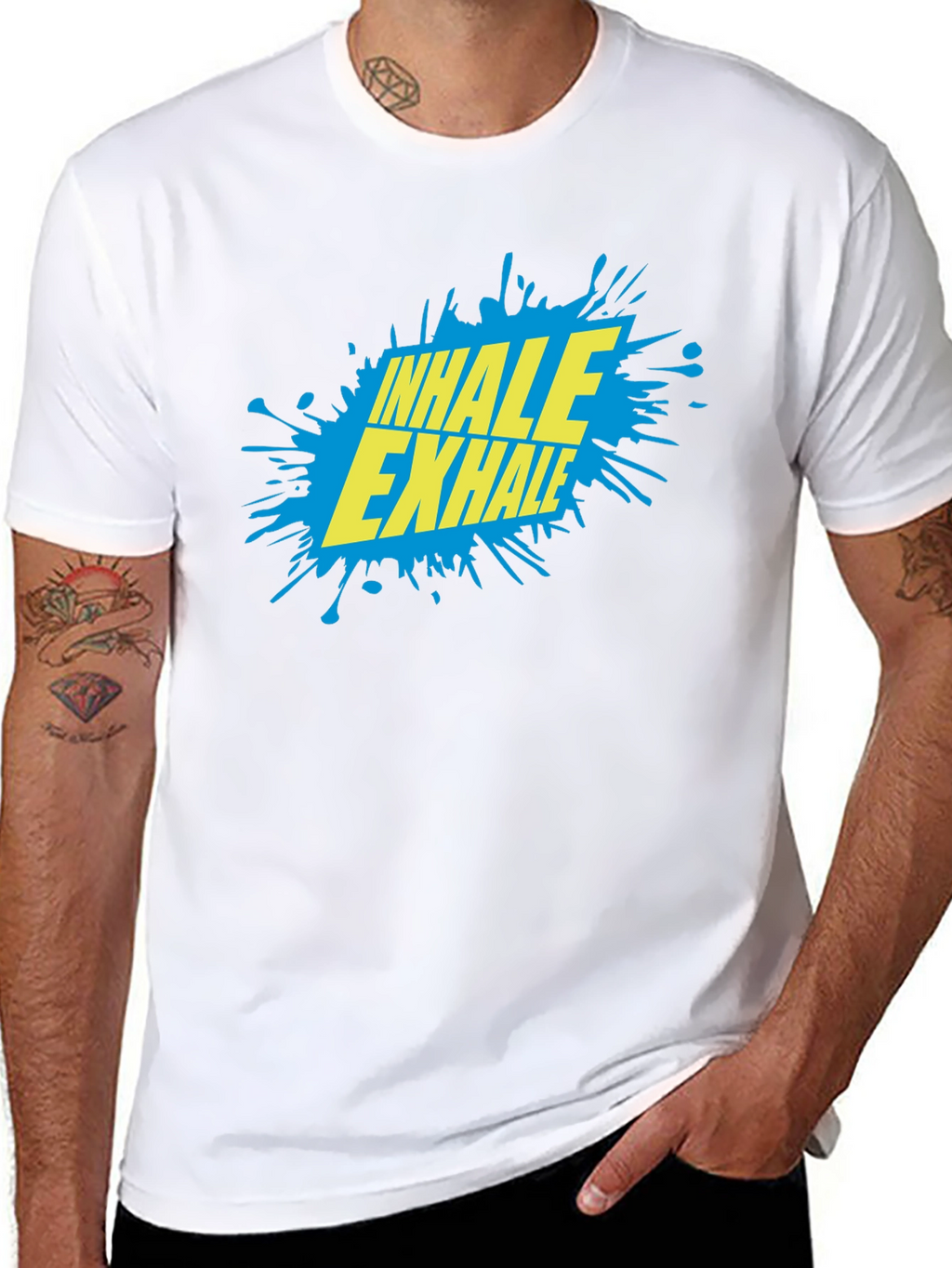 Inhale Exhale Graphic T-Shirt - Black