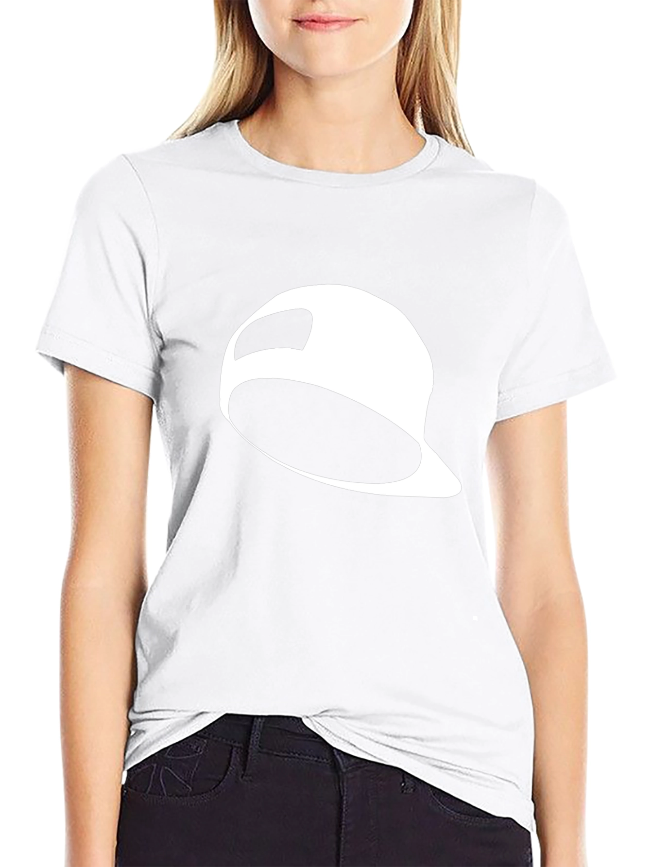 Black T-Shirt with White Baseball Cap Graphic