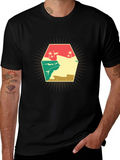 Retro Beach Scene Graphic T-Shirt - Black