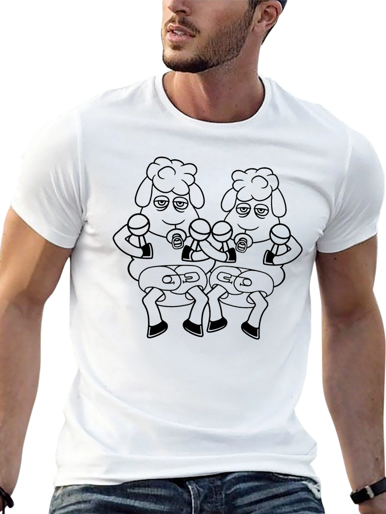 Cartoon Sheep Boxer T-Shirt